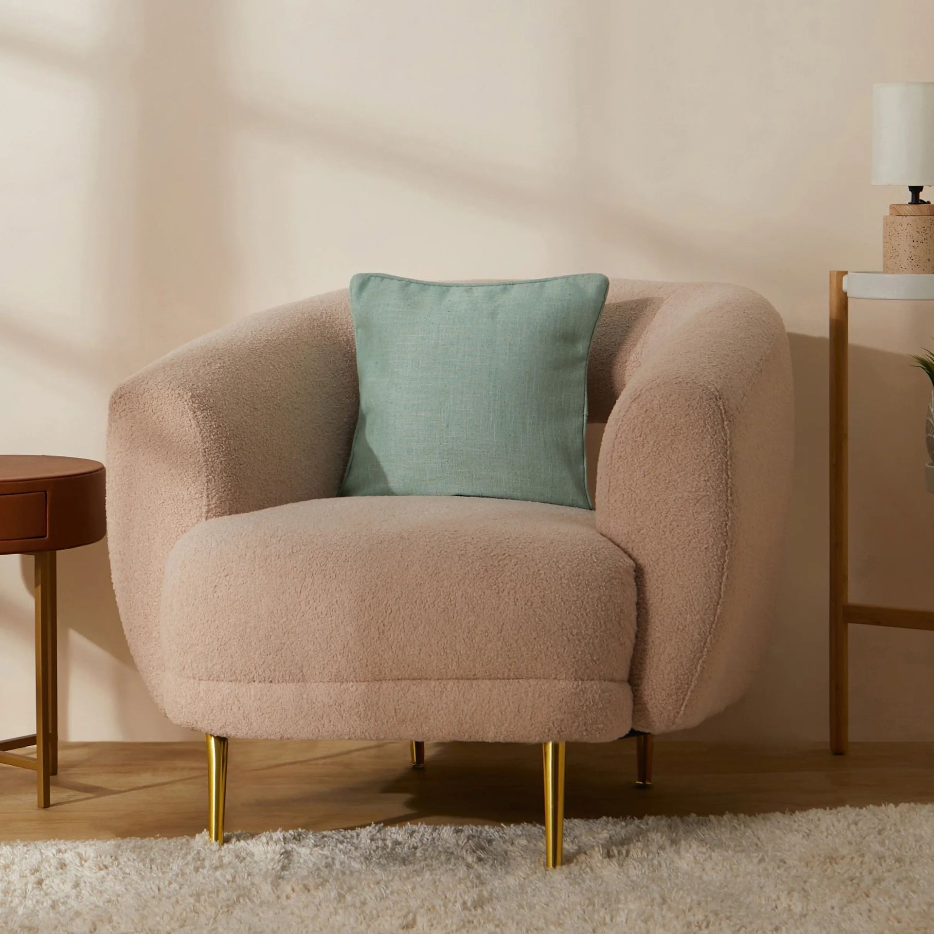 Solid Dyed Polyester Blend Mint Cushion Cover | Vissencia