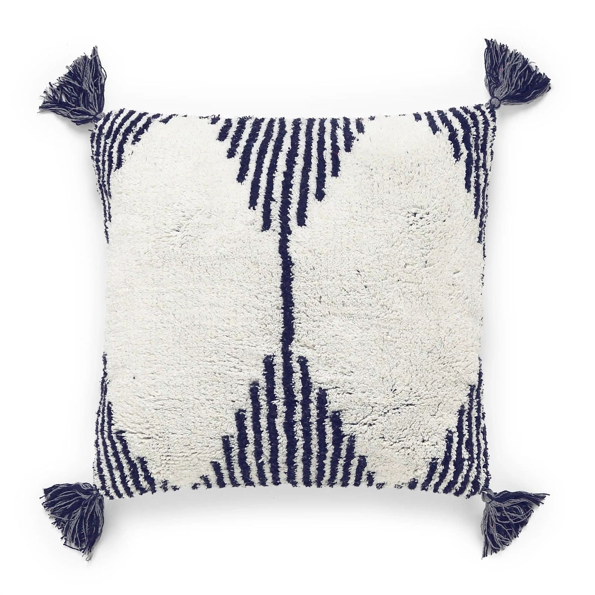 Geometric 100% Cotton Ash Cushion Cover | Vissencia