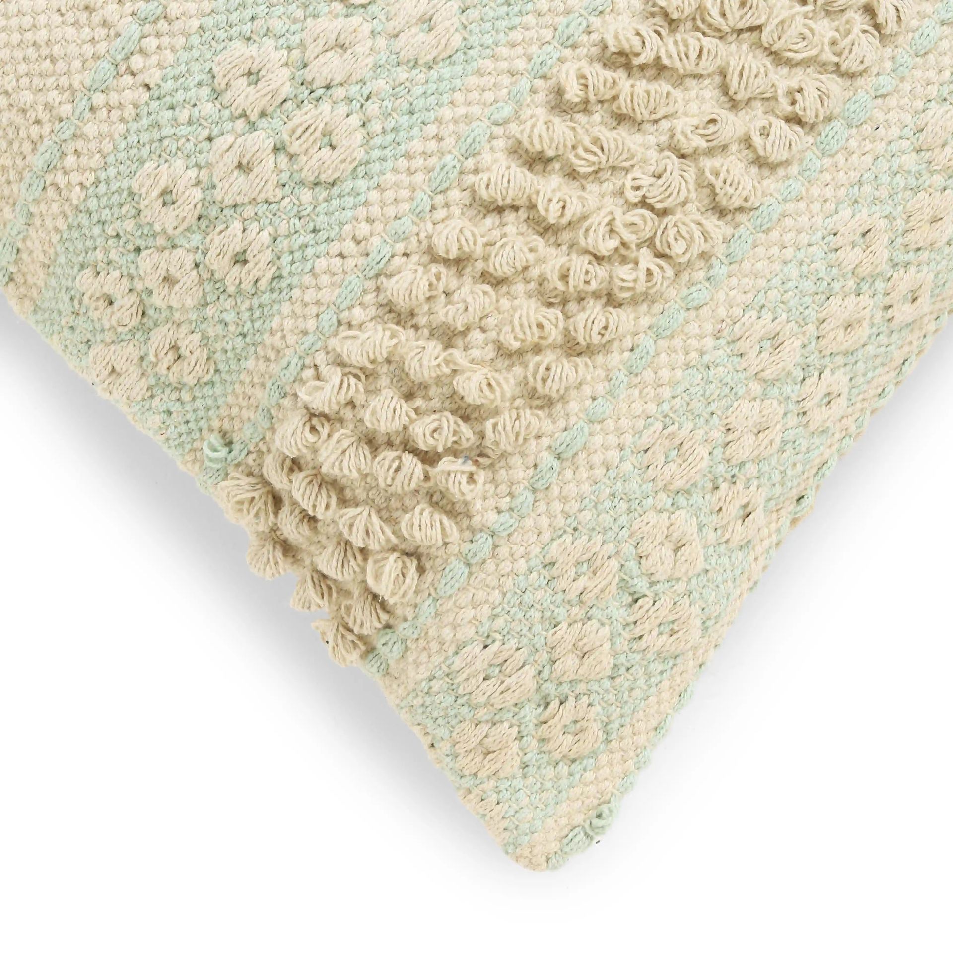 Geometric 100% Cotton Ice Grey Cushion Cover | Vissencia