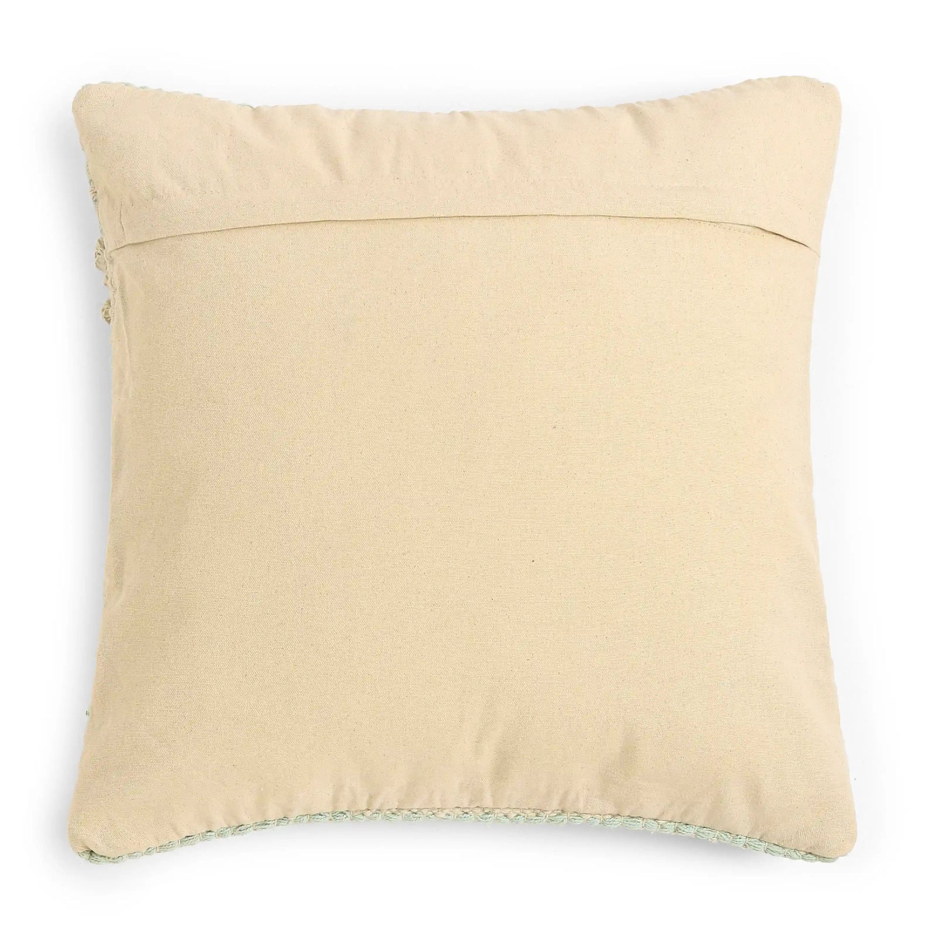 Geometric 100% Cotton Ice Grey Cushion Cover | Vissencia