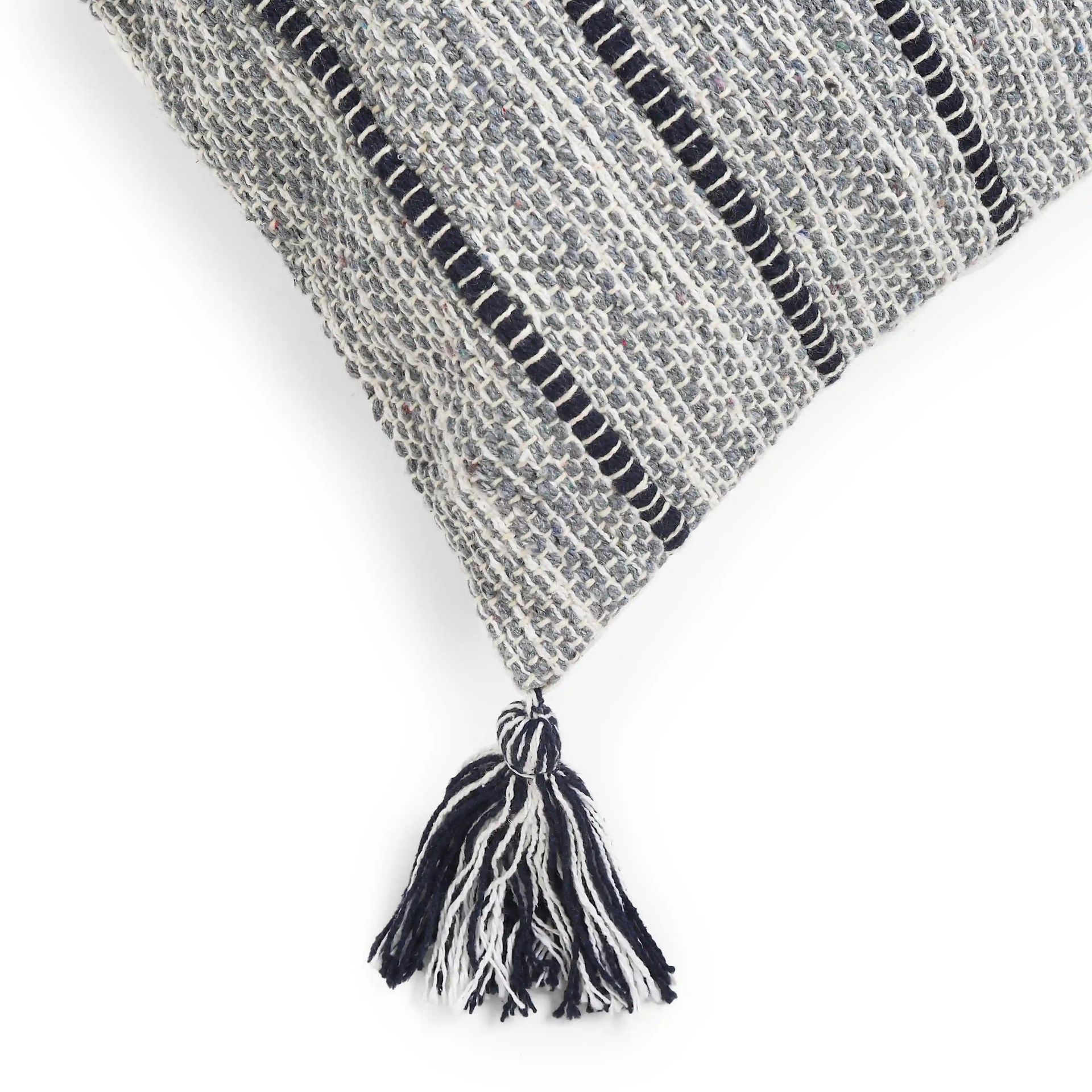 Geometric 100% Cotton Stormy Slate Cushion Cover | Vissencia