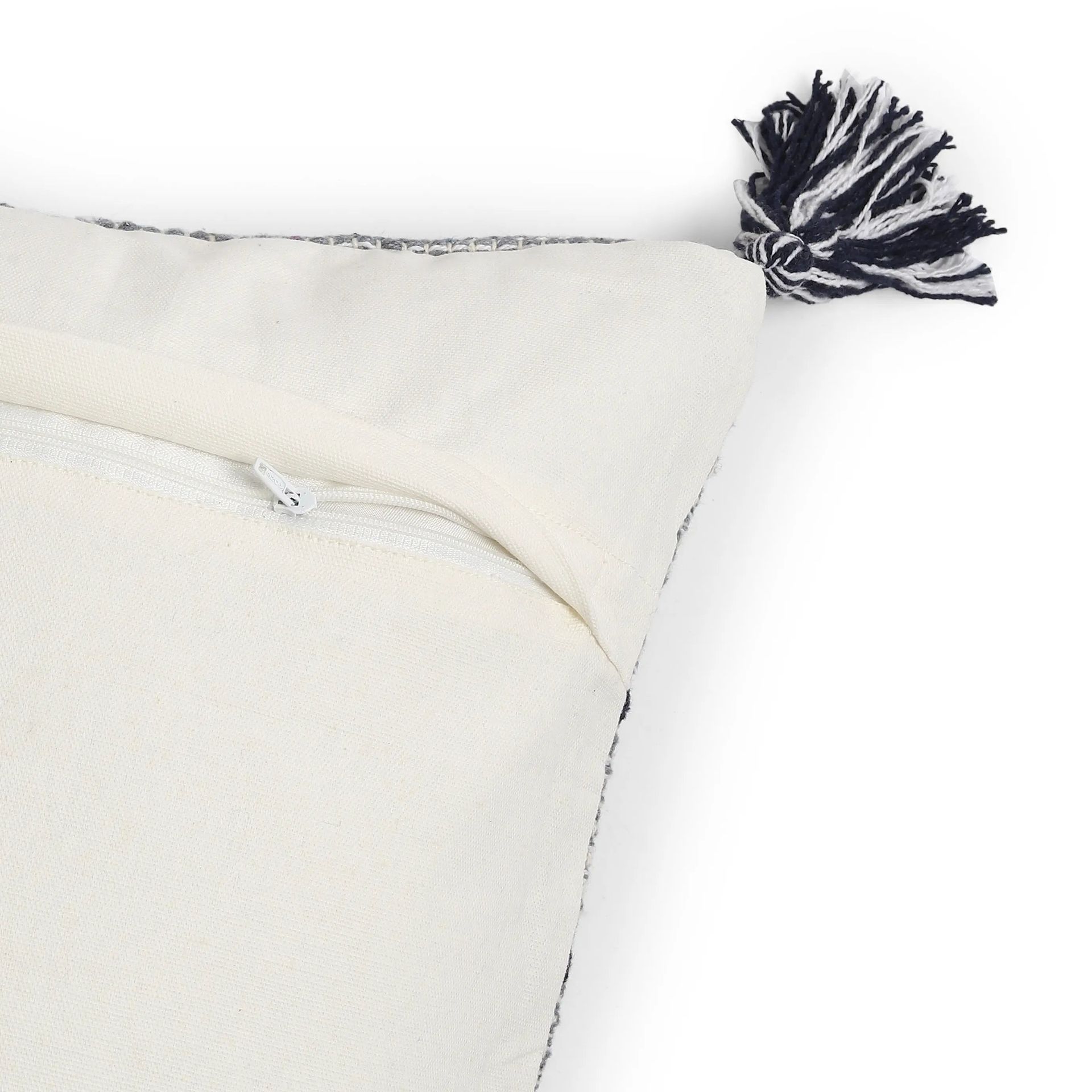 Geometric 100% Cotton Stormy Slate Cushion Cover | Vissencia