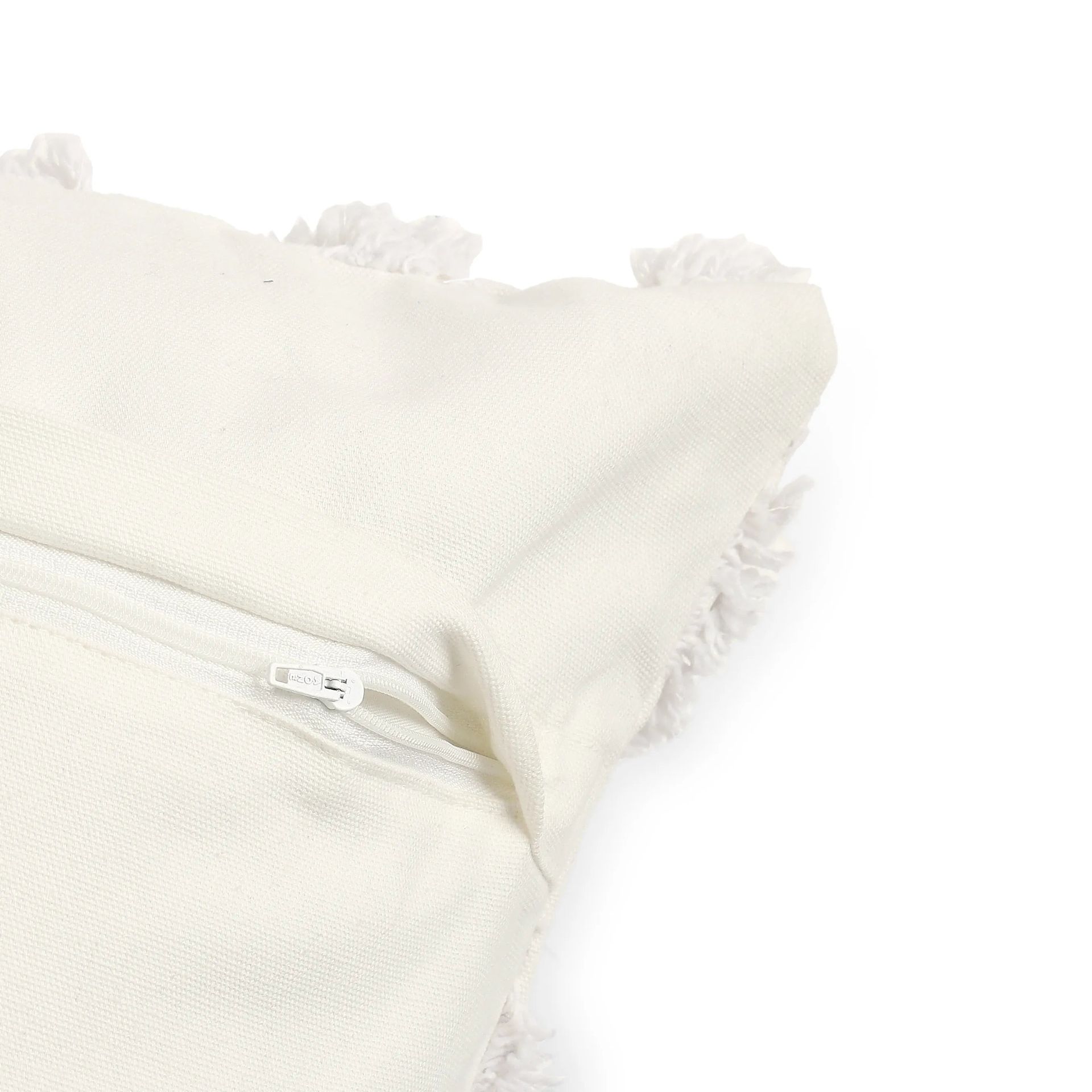 Abstract 100% Cotton Ivory Cushion Cover | Vissencia
