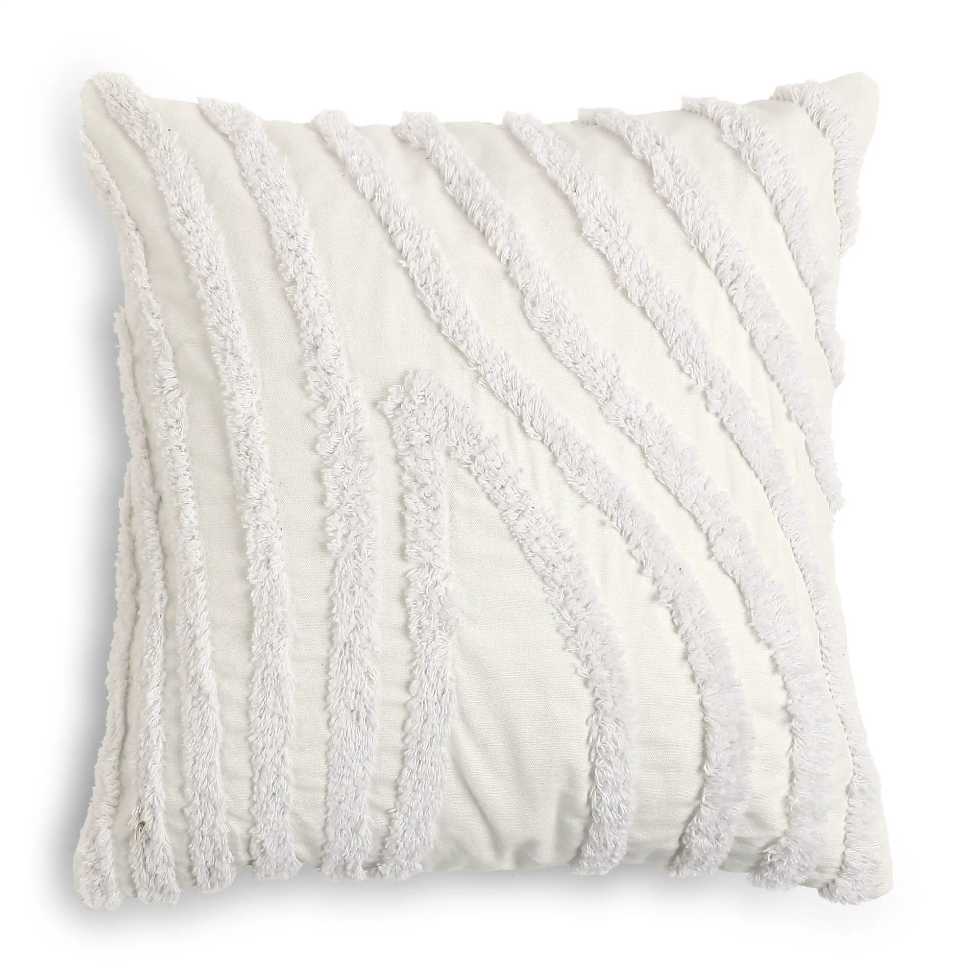 Abstract 100% Cotton Ivory Cushion Cover | Vissencia