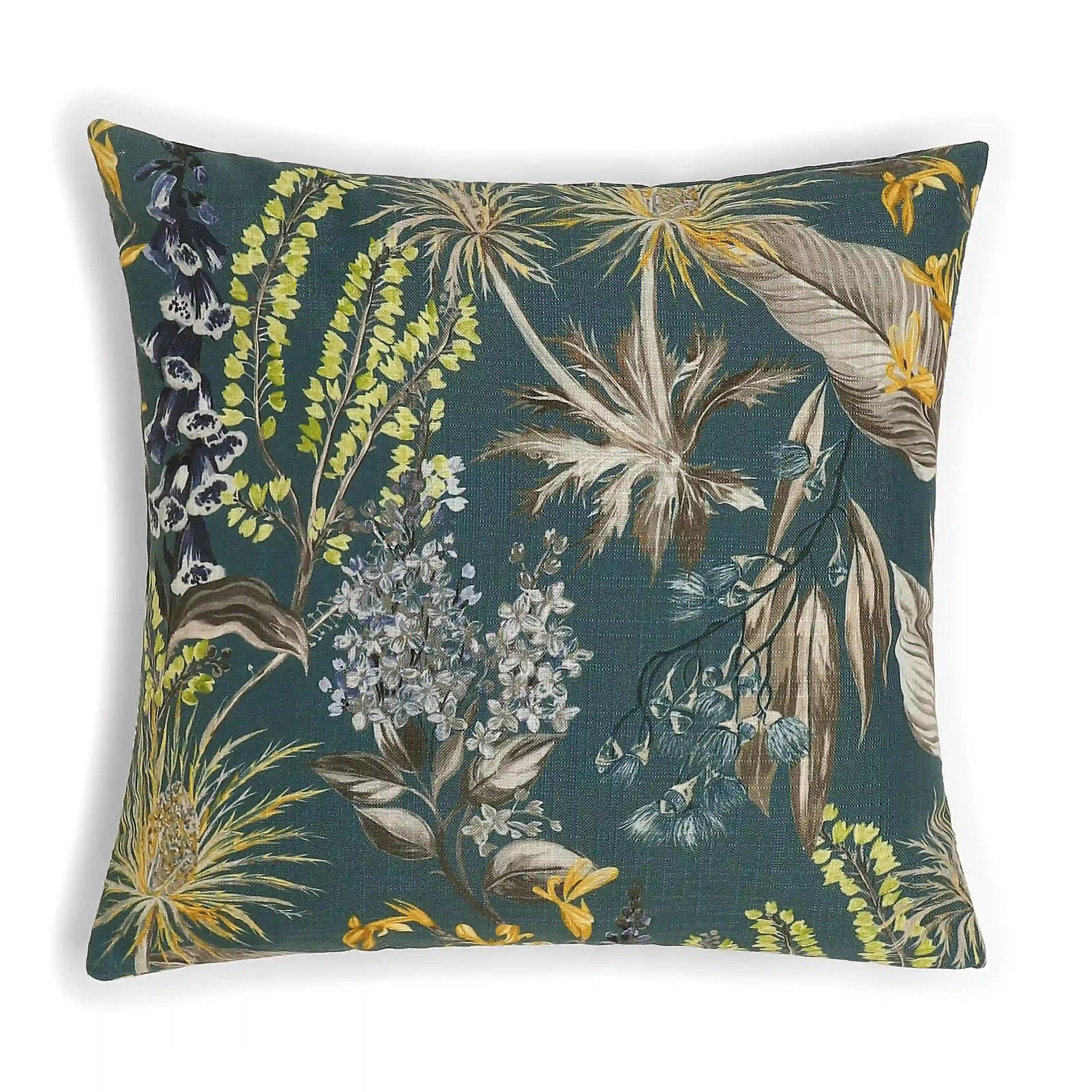 Floral 100% Polyester Cobalt Sky Cushion Cover | Vissencia