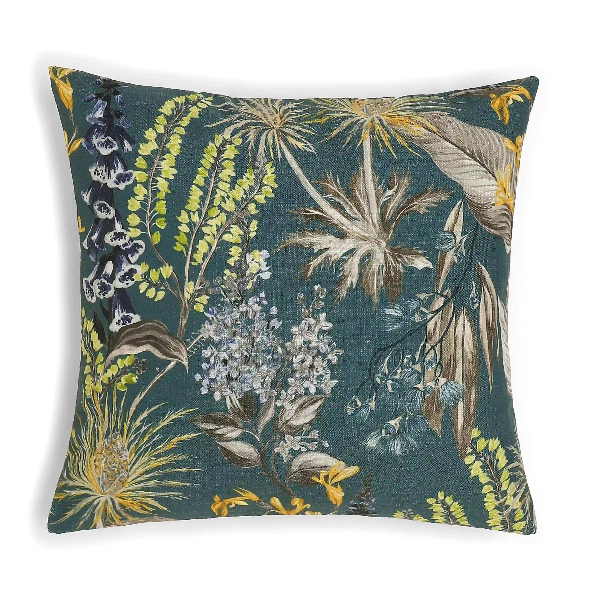 Floral 100% Polyester Cobalt Sky Cushion Cover | Vissencia