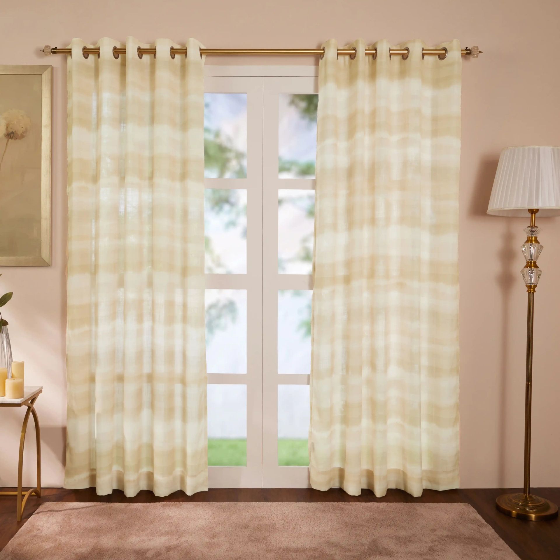 Sheer 100% Polyester Opal Set of 2 Long Door Curtains | Meriga