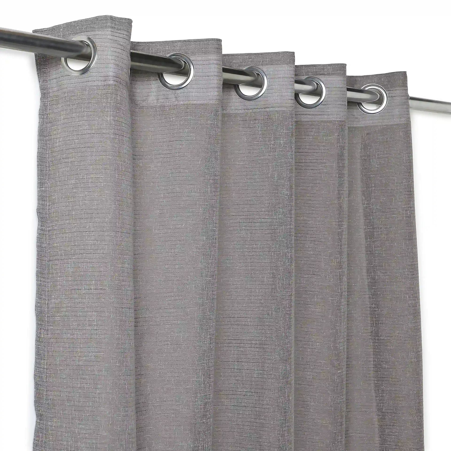 Sheer Polyester Cotton Linen blend Slate Set of 2 Window Curtains | Velina
