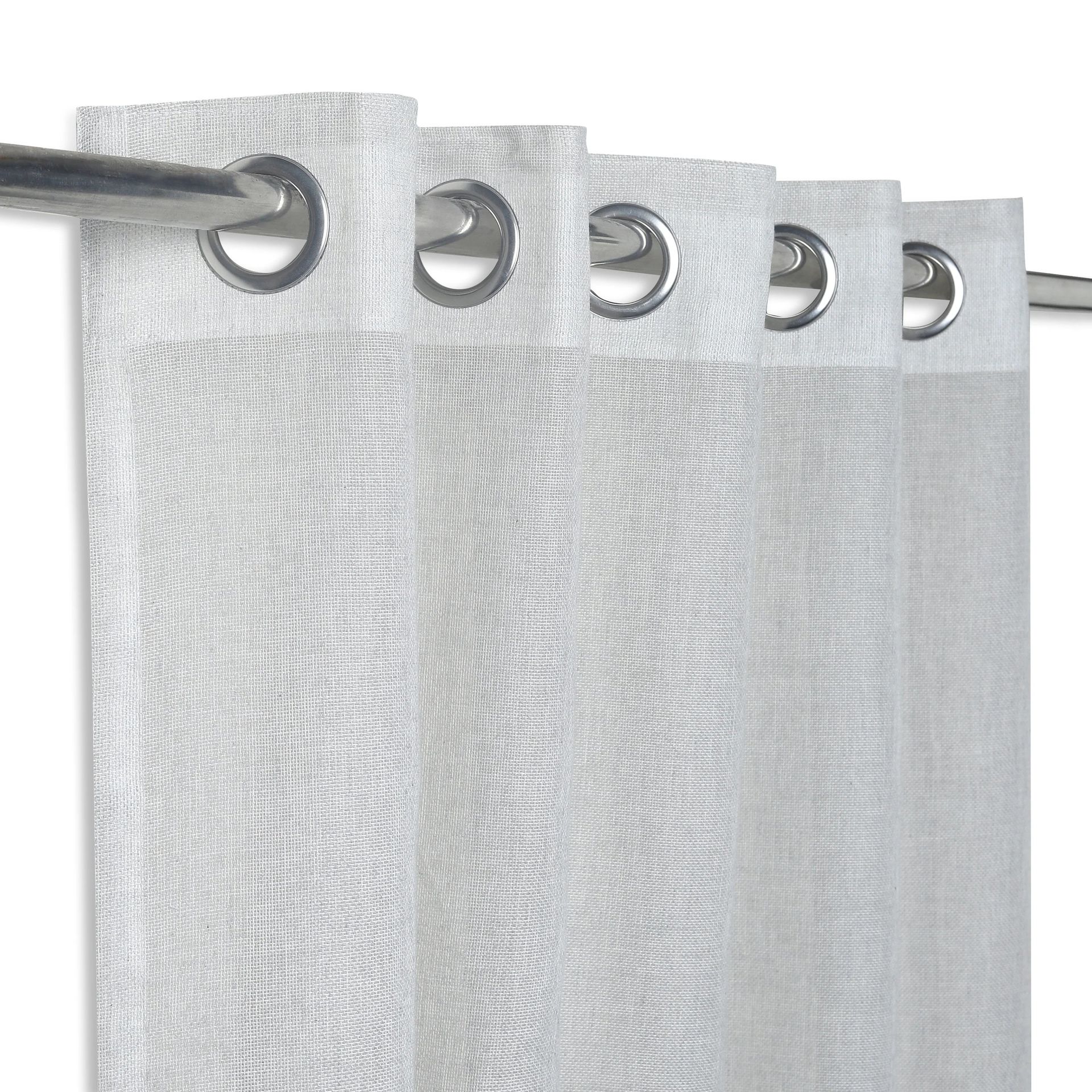 Sheer Cotton Polyester blend Silver Set of 2 Long Door Curtains | Velina
