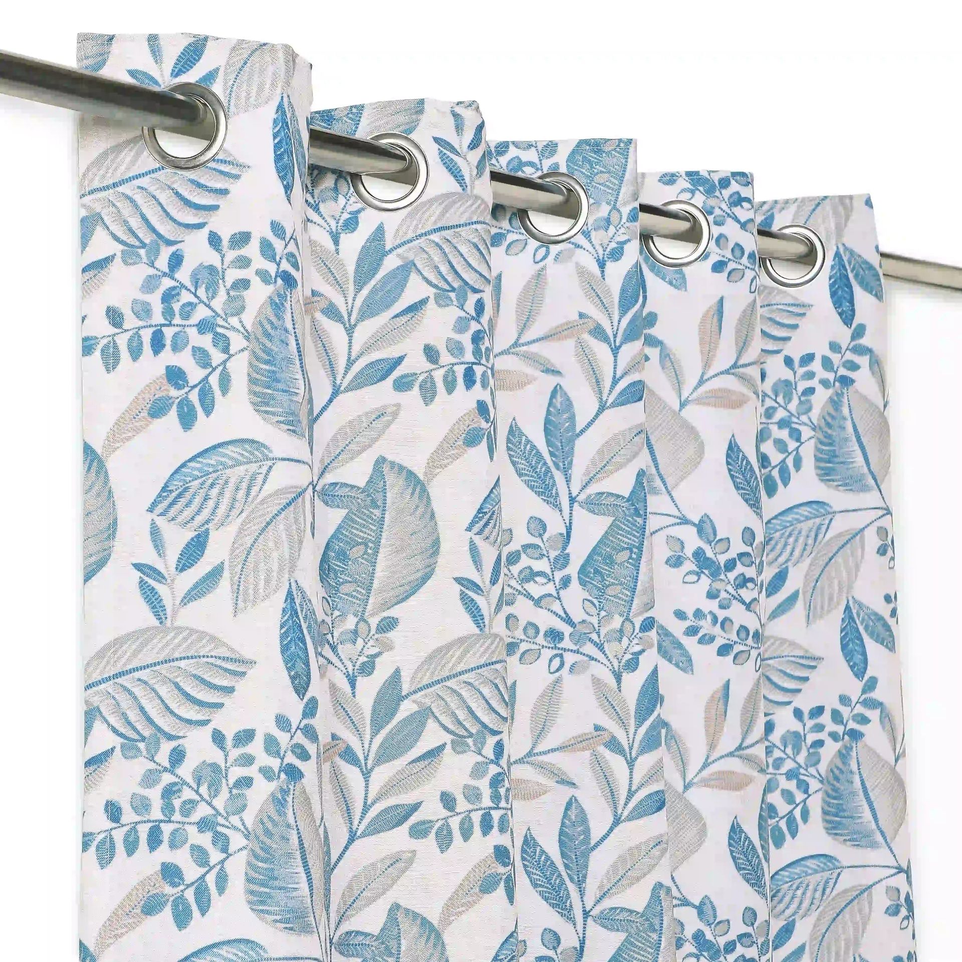 Floral 100% Polyester Bluebell Set of 2 Long Door Curtains | Chippa Lane