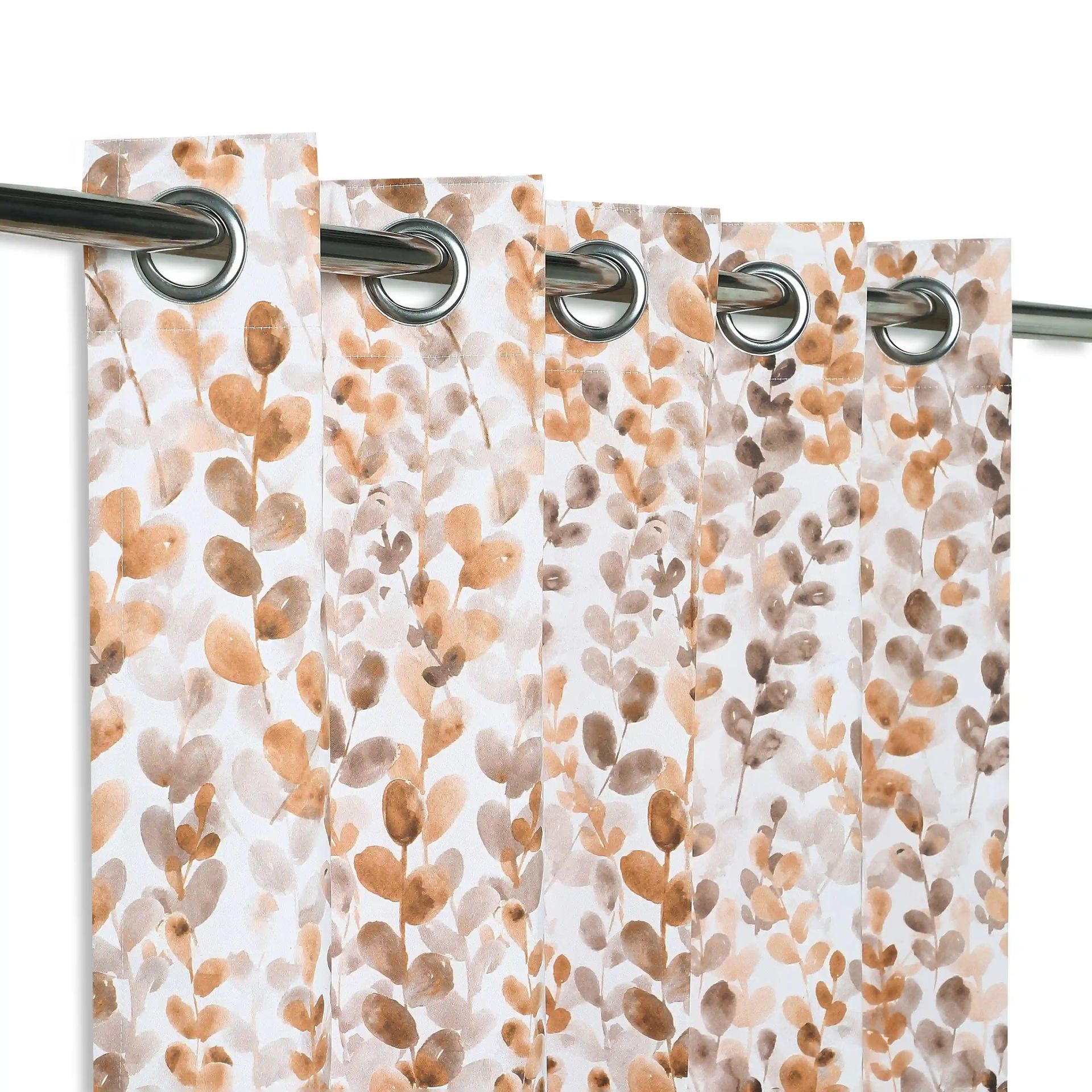 Floral 100% Polyester Clay Set of 2 Long Door Curtains | Bloomshire Classic