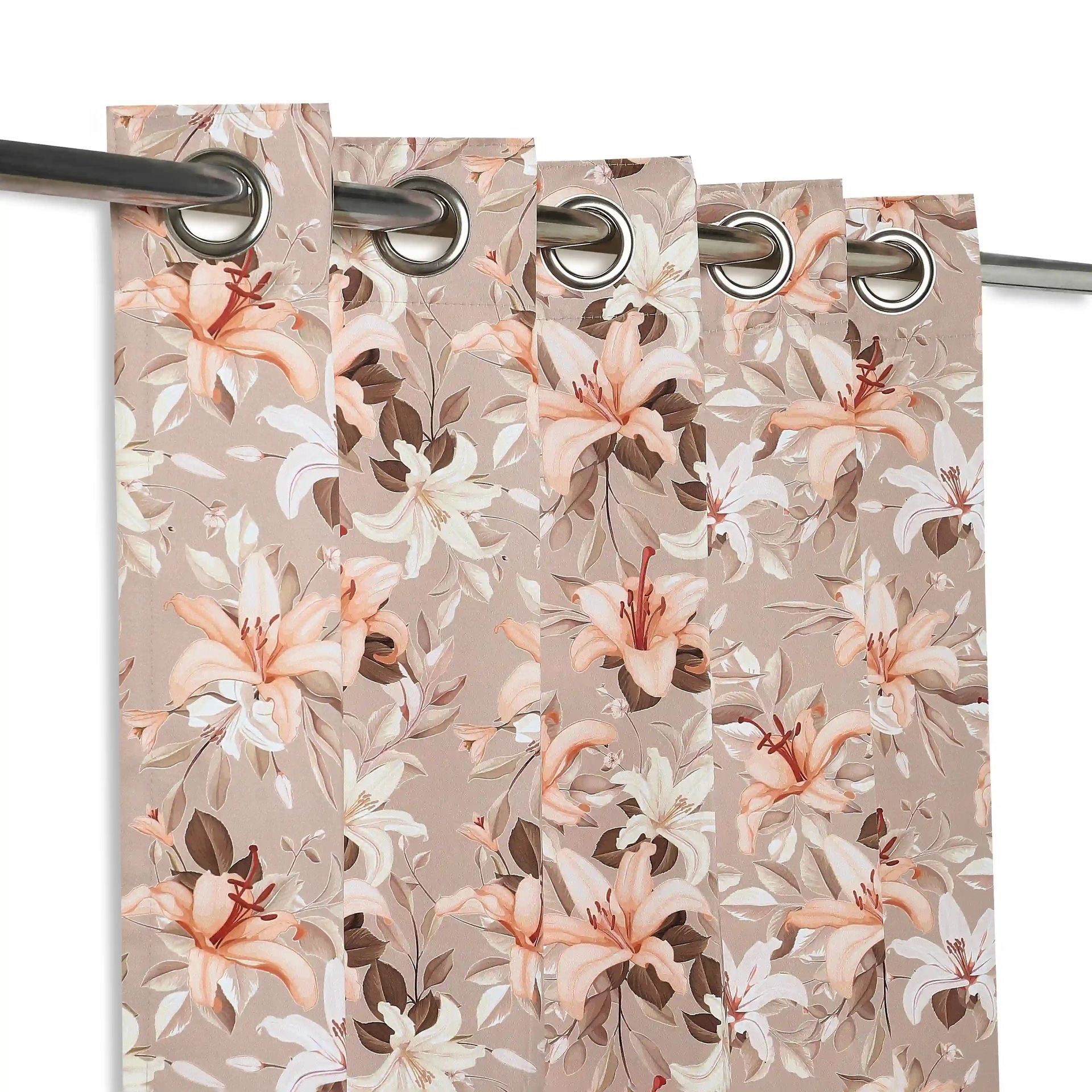 Floral 100% Polyester Coral Set of 2 Window Curtains | Bloomshire Classic