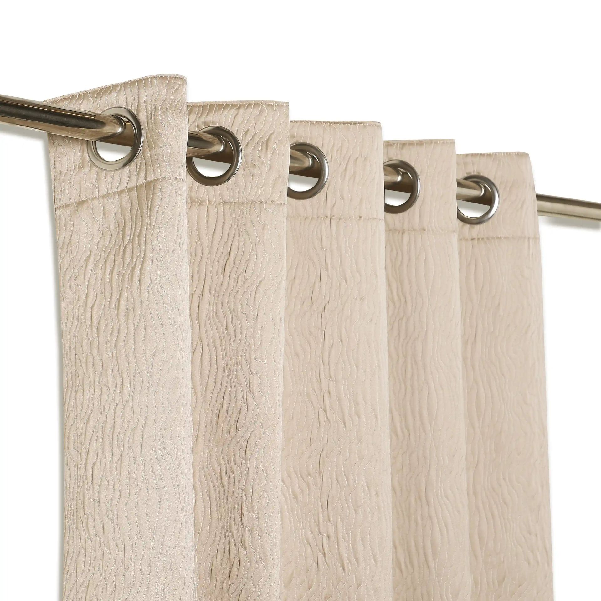 Solid Dyed 100% Polyester Mushroom Set of 2 Long Door Curtains | Pelushe