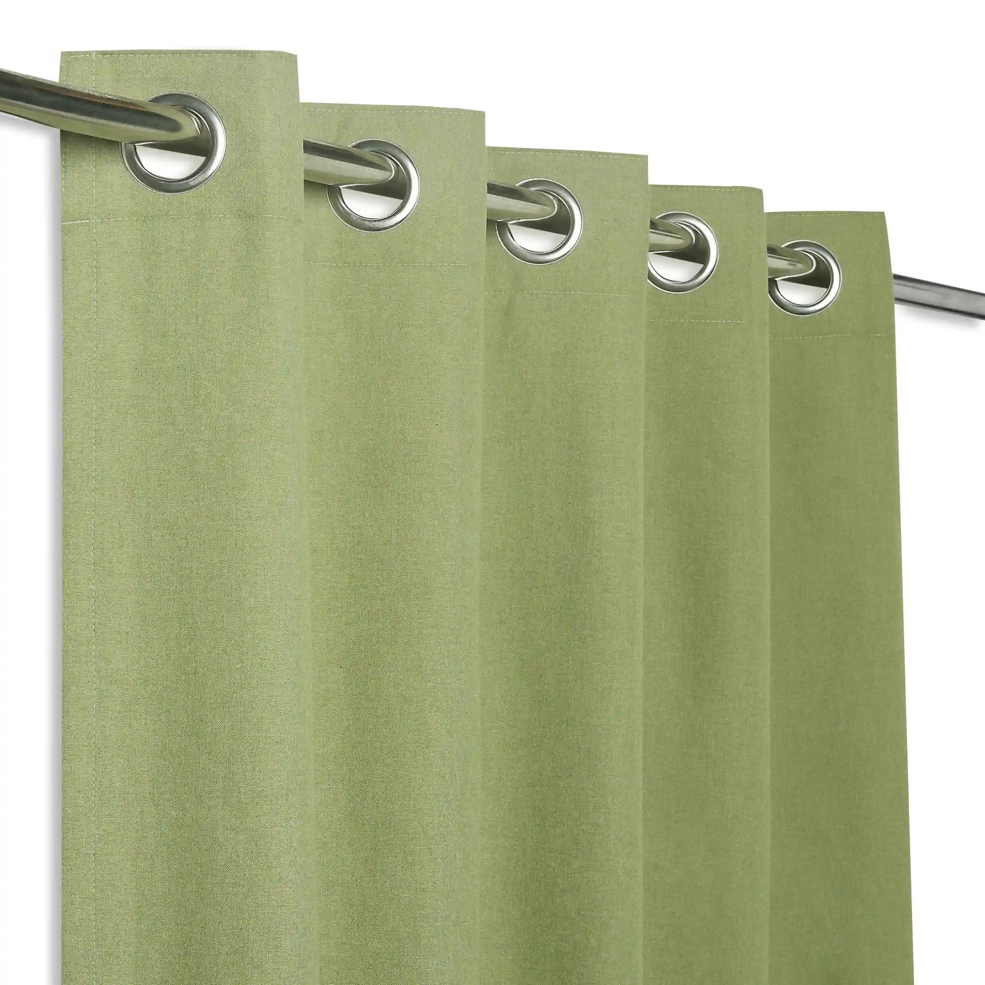 Solid Dyed 100% Cotton Soft Moss Set of 2 Window Curtains | Pelushe