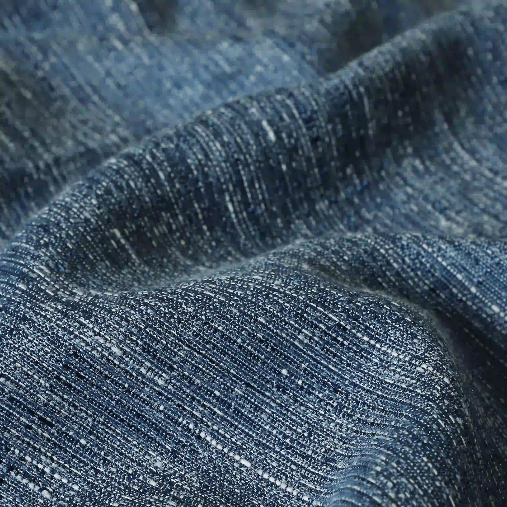 Solid Dyed Polyester Cotton blend Indigo Set of 2 Door Curtains | Paleto