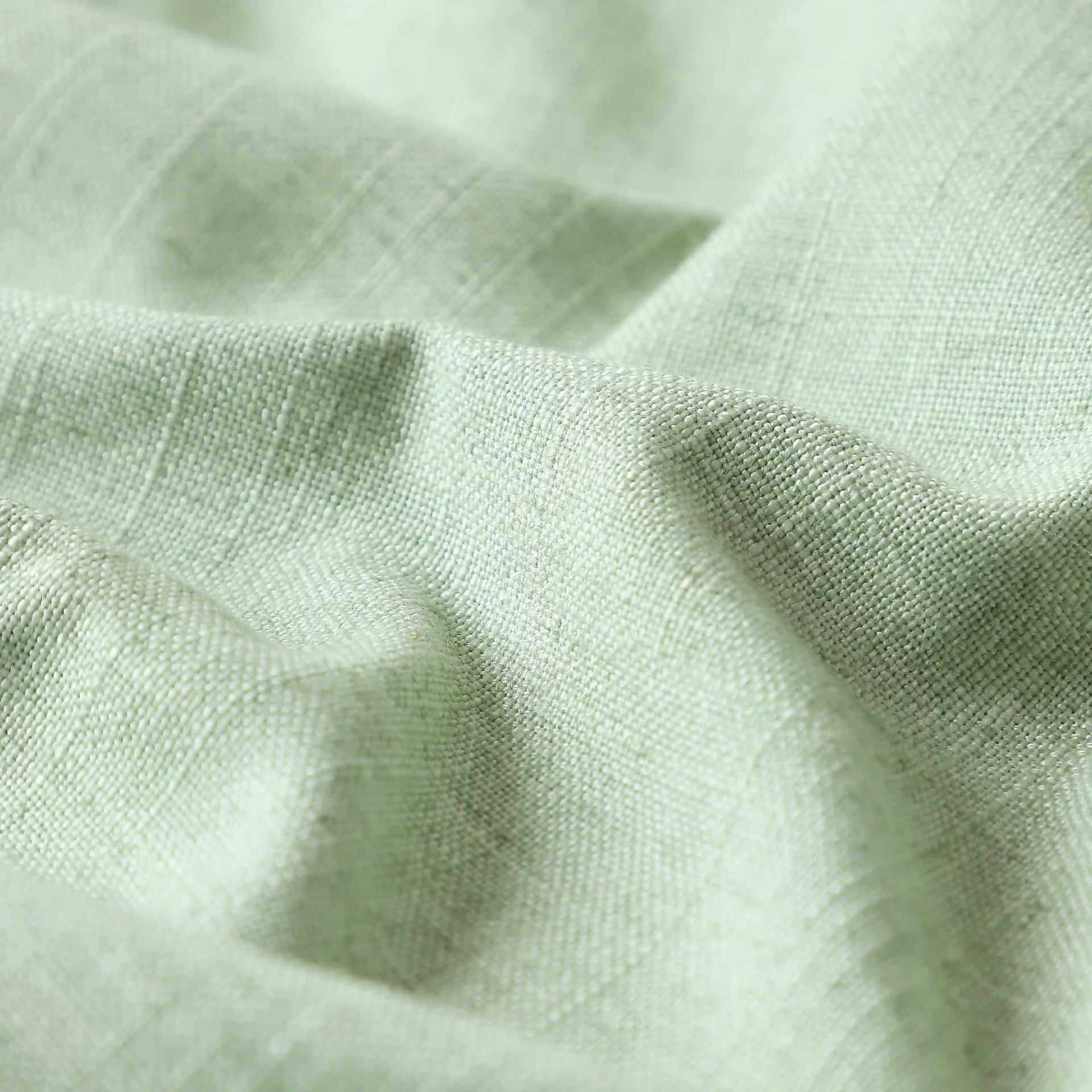 Solid Dyed Polyester Linen blend Sage Set of 2 Long Door Curtains | Paleto