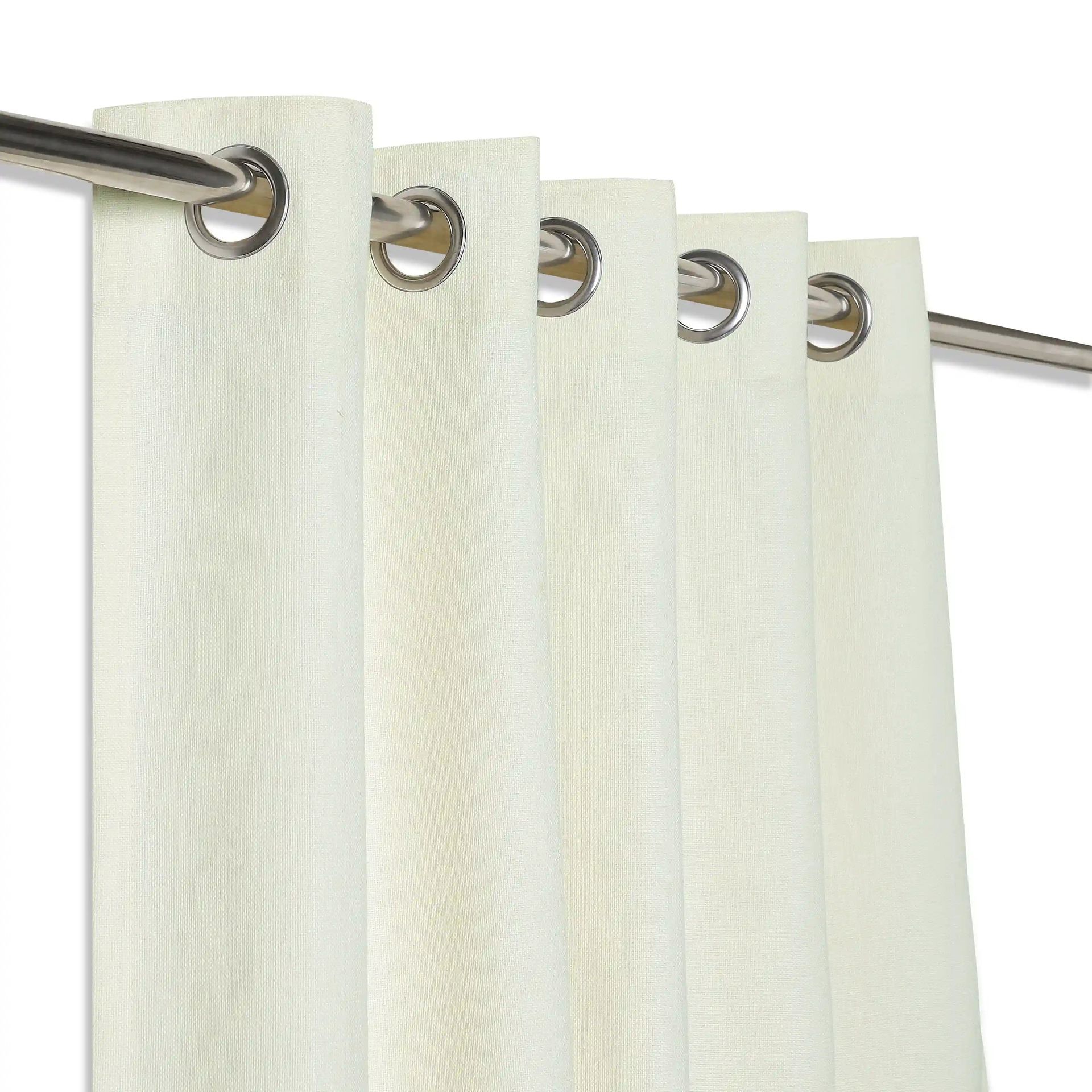 Solid Dyed Polyester Cotton blend Pale Whisper Set of 2 Long Door Curtains | Paleto