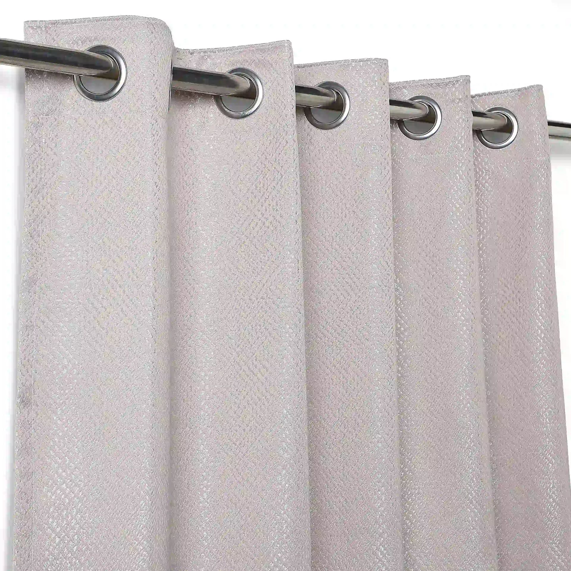 Jacquard Polyester Cotton blend Dusky Lilac Set of 2 Door Curtains | De Jacquard Luxe