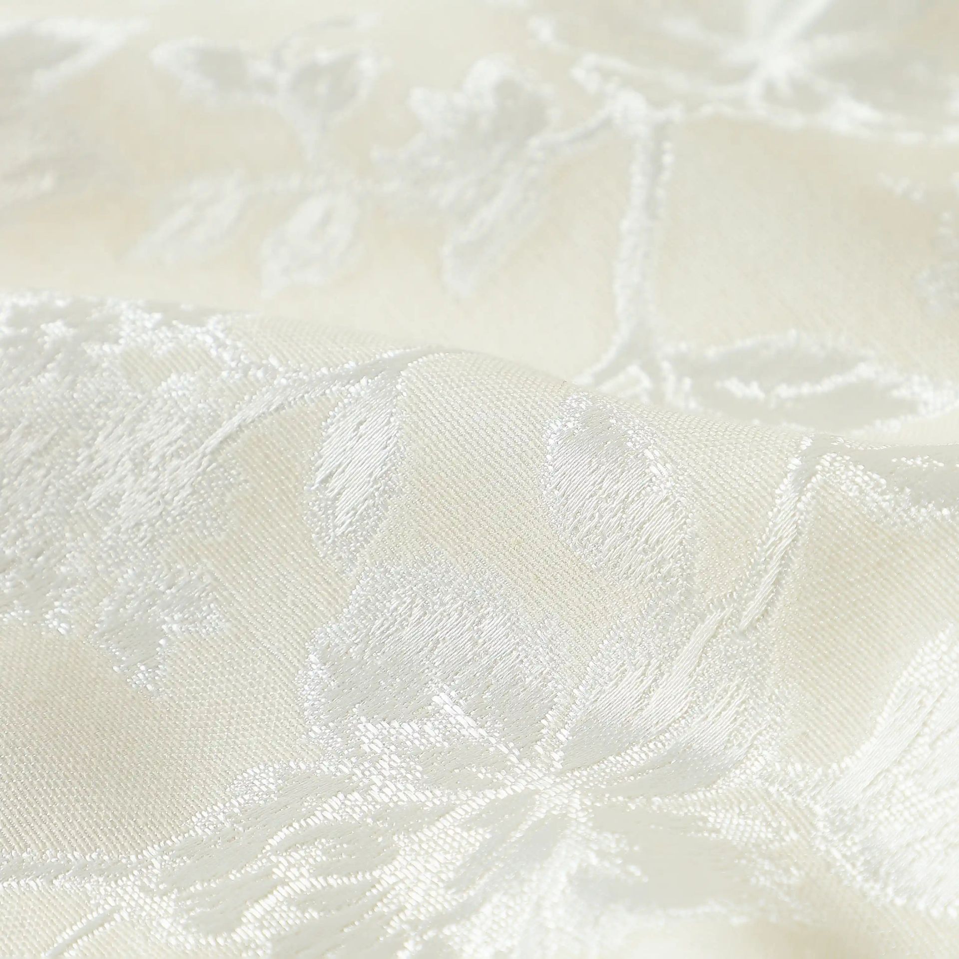 Jacquard Polyester Cotton blend Moonlit Sand Set of 2 Door Curtains | De Jacquard Luxe