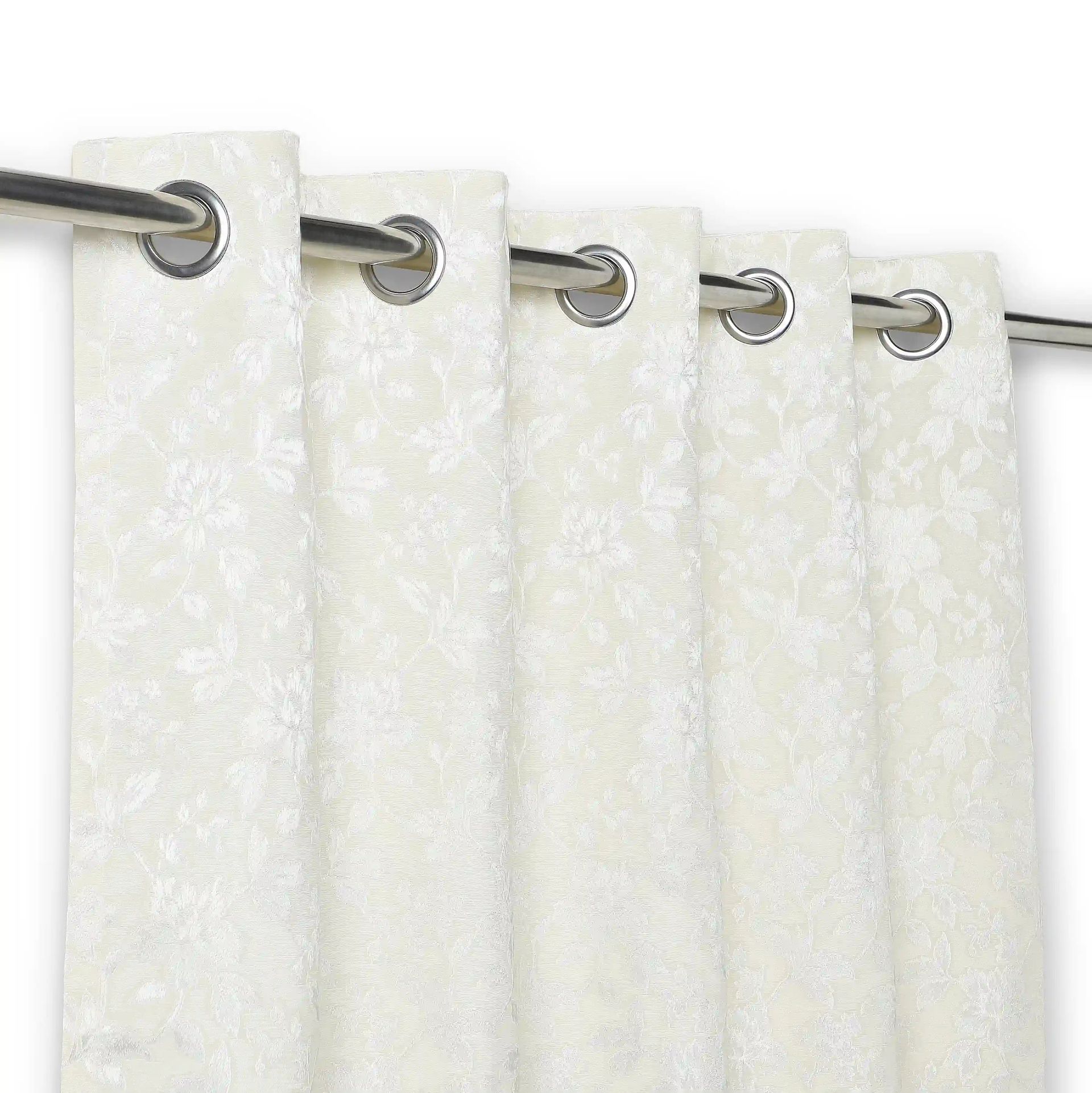 Jacquard Polyester Cotton blend Moonlit Sand Set of 2 Door Curtains | De Jacquard Luxe