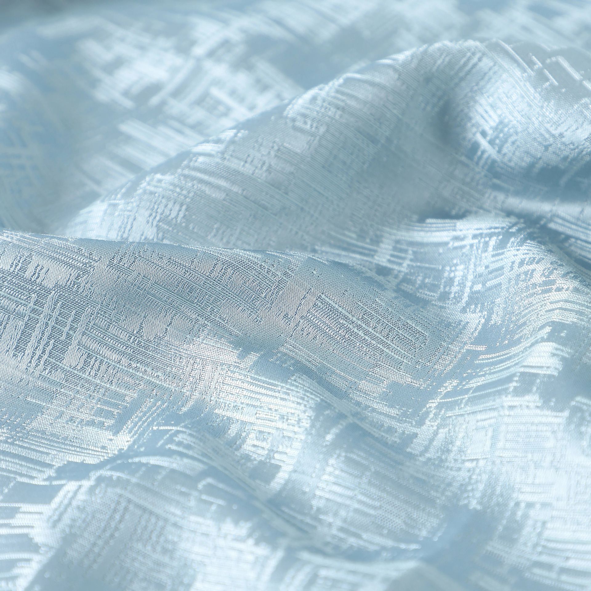 Jacquard Polyester Cotton blend Ocean Haze Set of 2 Long Door Curtains | De Jacquard Classic