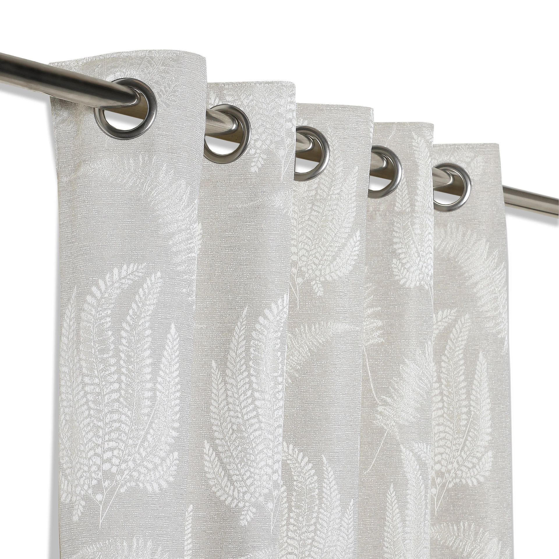 Jacquard Polyester Cotton blend Soft Fawn Set of 2 Long Door Curtains | De Jacquard Classic