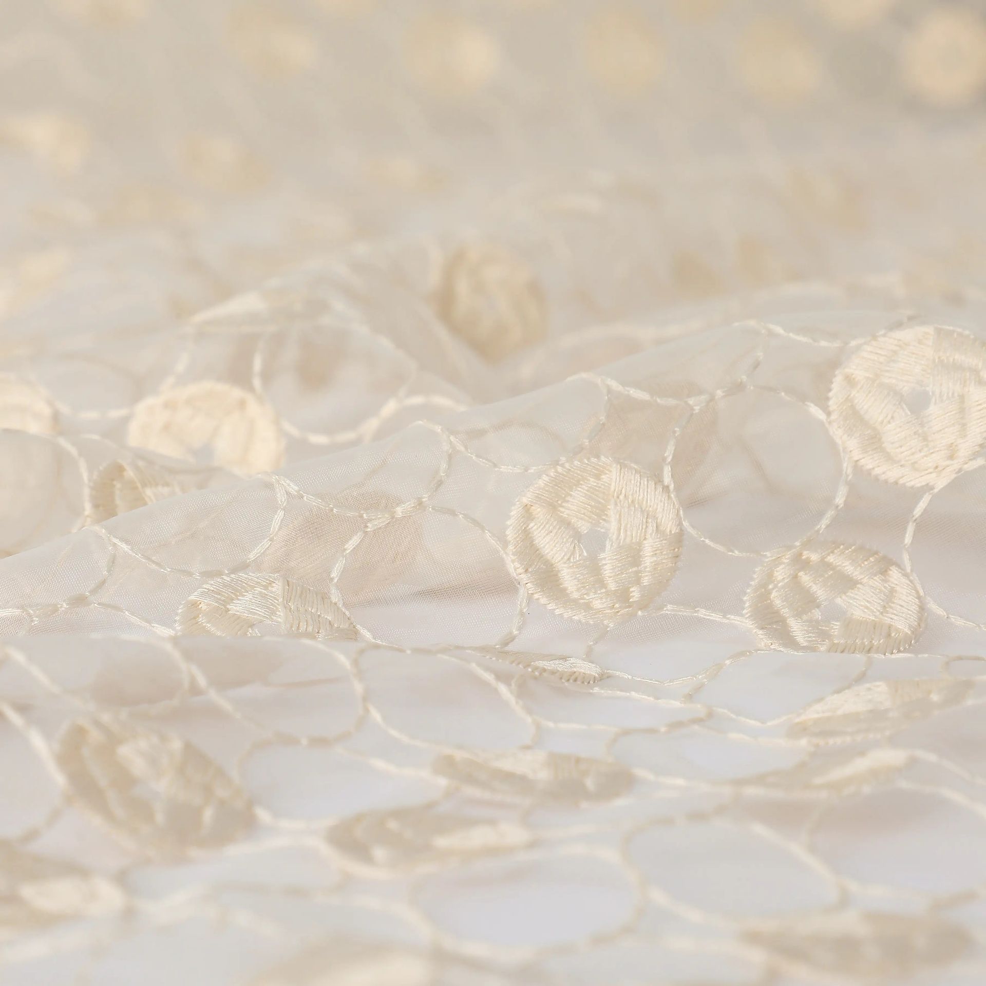 Sheer 100% Polyester Milky Sand Set of 2 Door Curtains | Velina