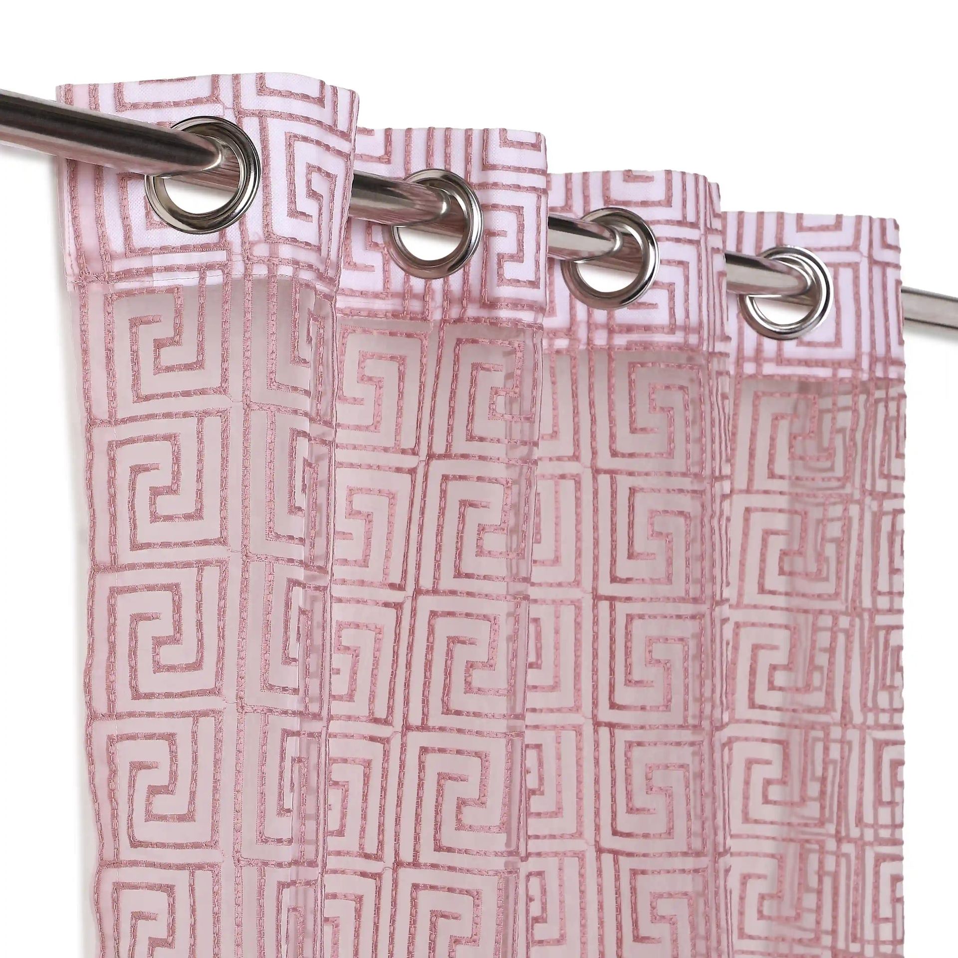 Sheer 100% Polyester Mauve Set of 2 Door Curtains | Velina