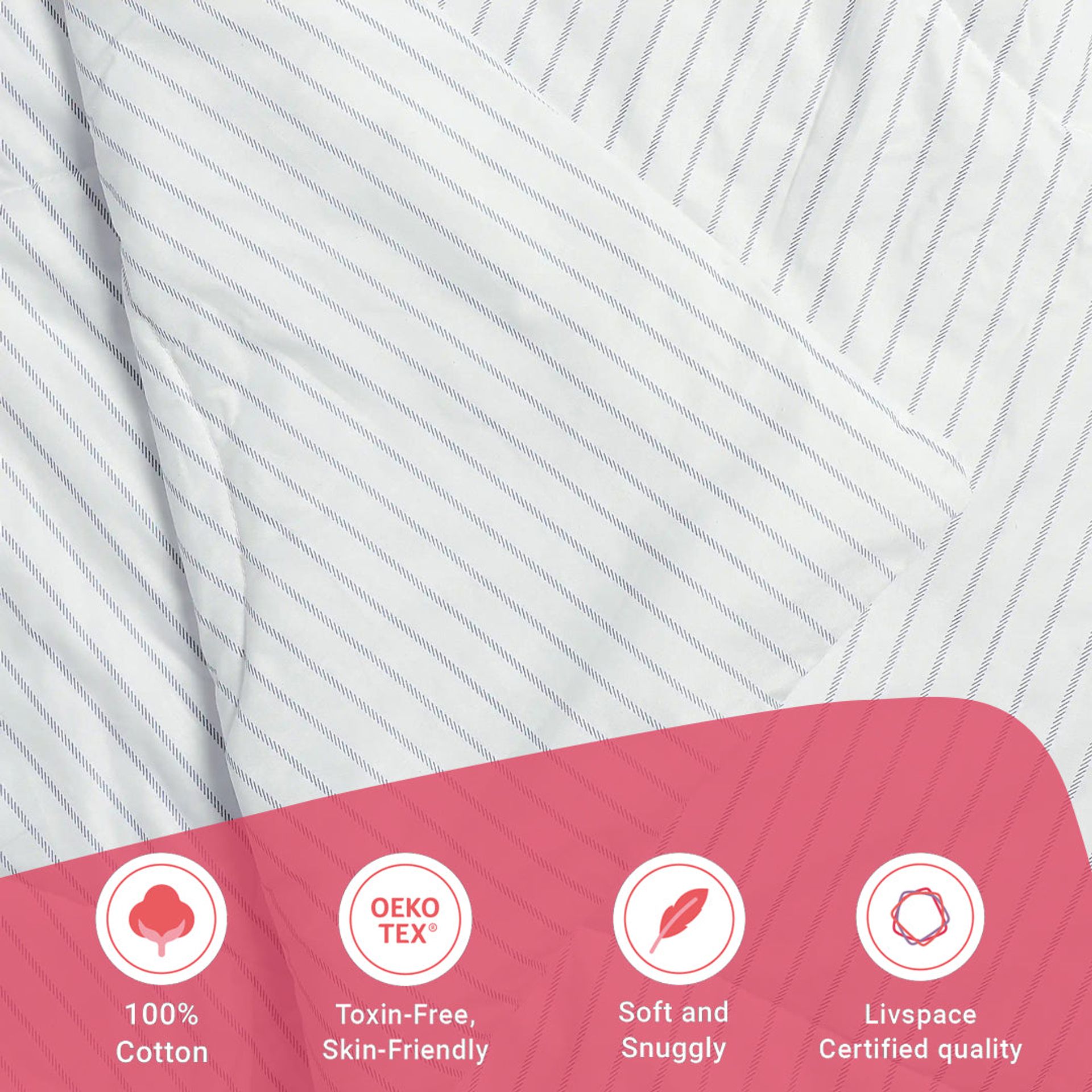 Geometric 120 GSM 100% Cotton Blue Double Comforter | Bloomshire Classic