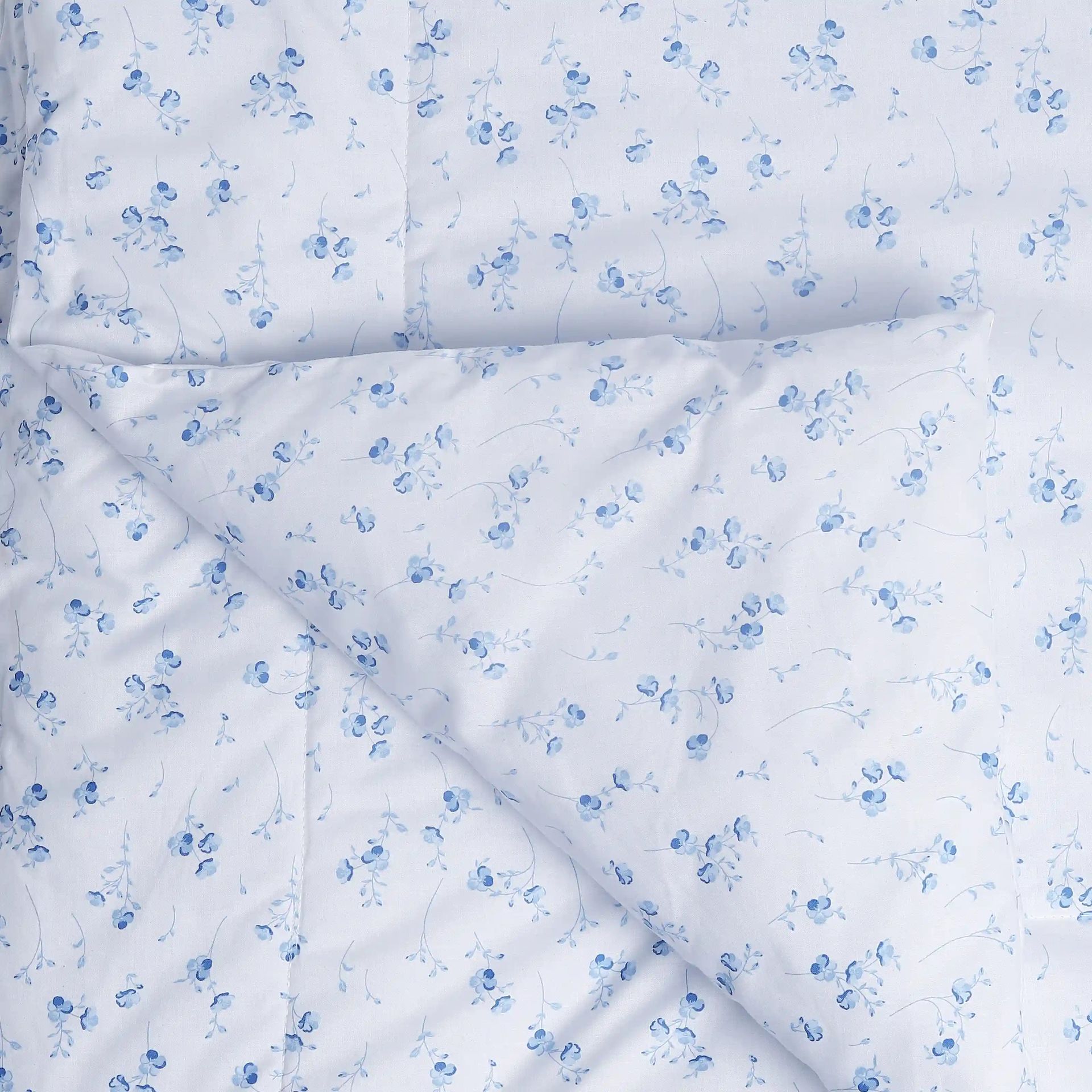 Floral 120 GSM 100% Cotton Ocean Blue Double Comforter | Bloomshire Classic