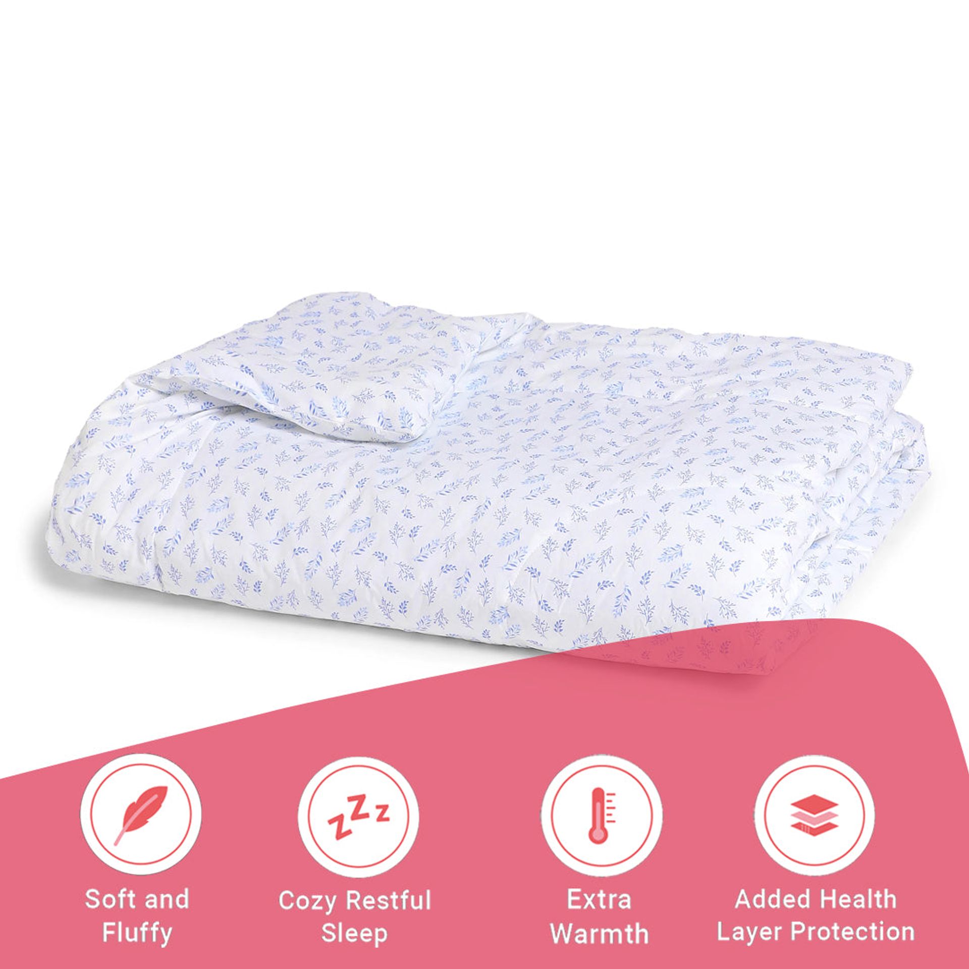 Floral 120 GSM 100% Cotton Purple Double Comforter | Bloomshire Classic