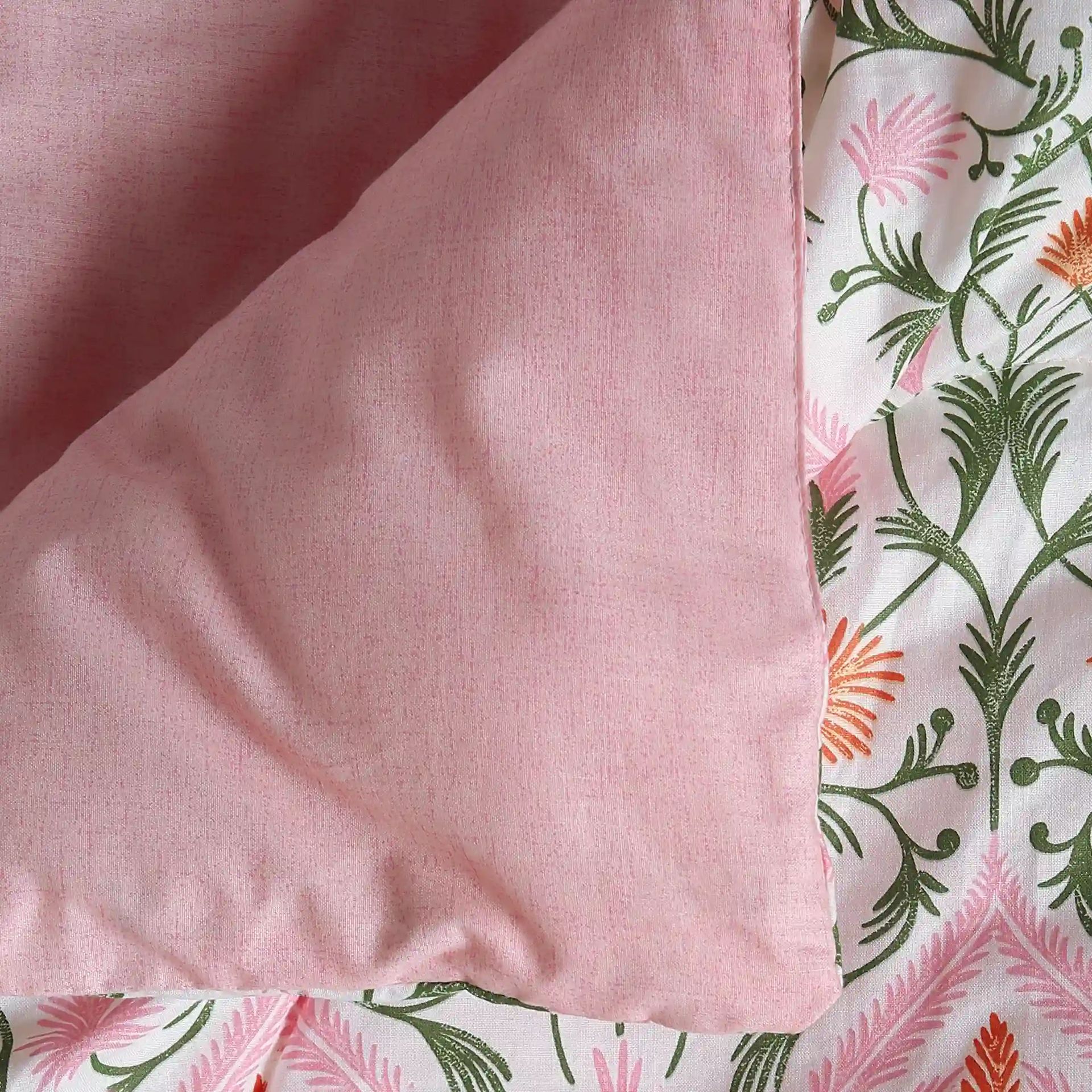 Ethnic 120 GSM 100% Cotton Salmon Double Comforter | Bloomshire Classic