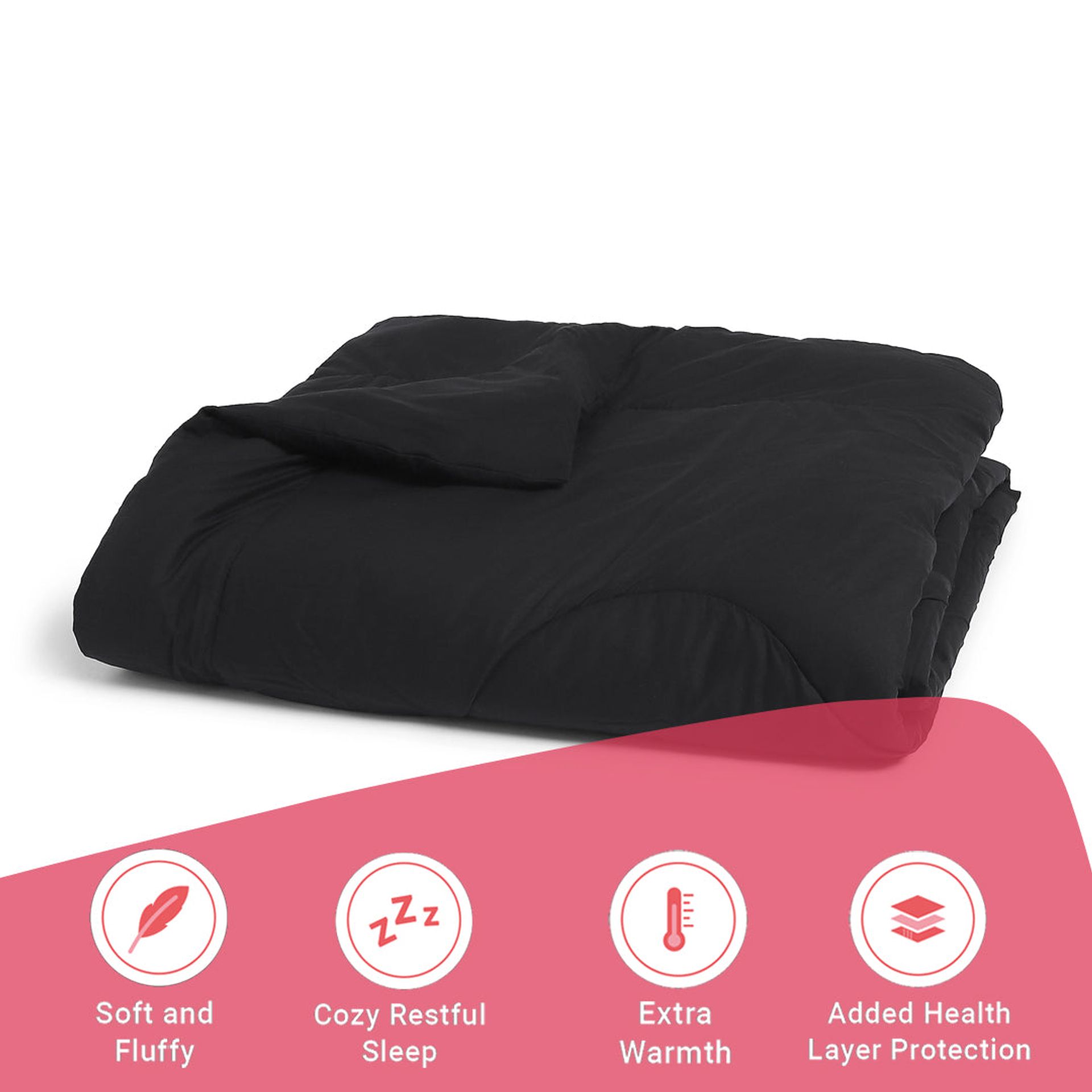 Solid Dyed 120 GSM Cotton Black Double Comforter | Paleto
