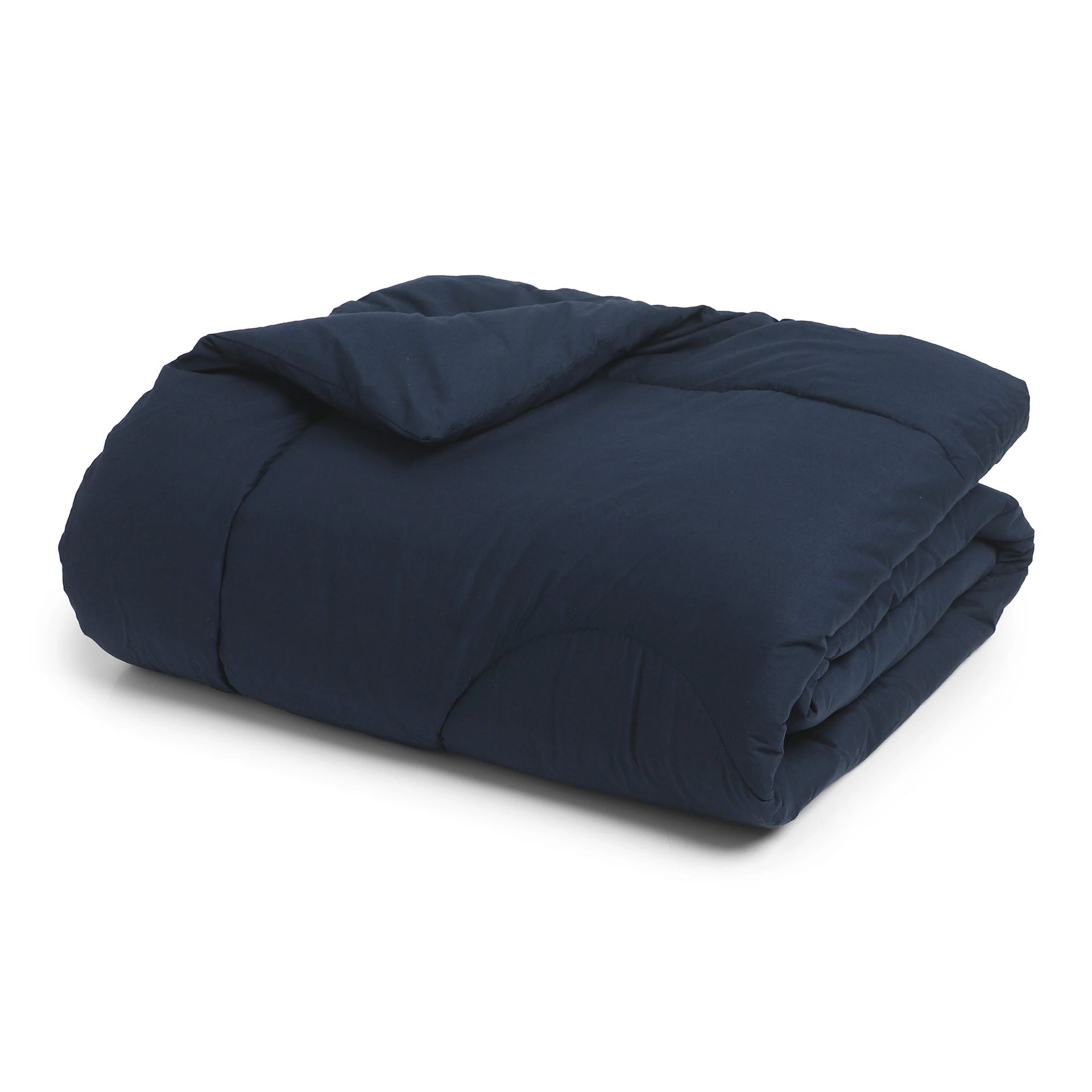 Solid Dyed 120 GSM Cotton Navy Double Comforter | Paleto
