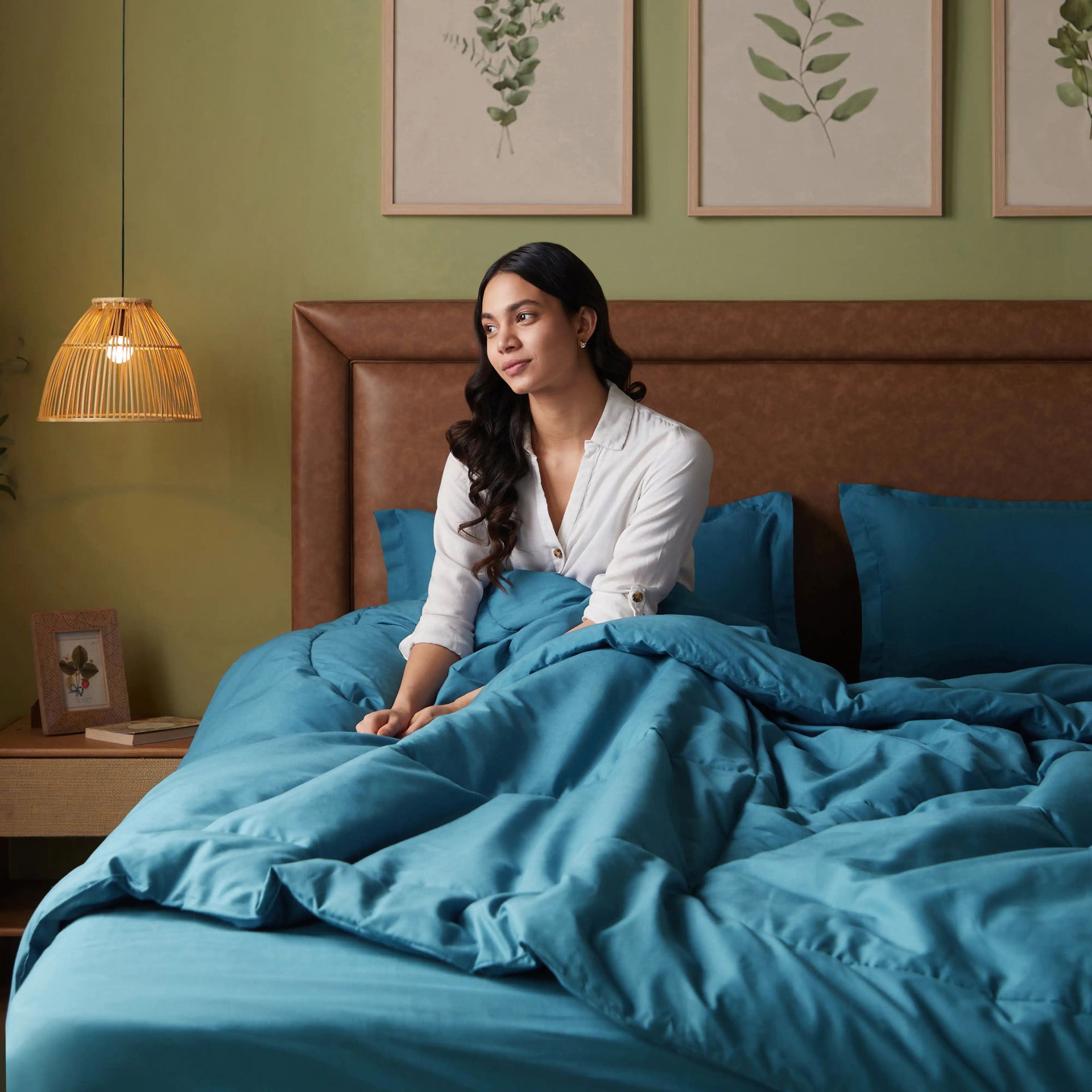 Solid Dyed 120 GSM Cotton Mineral Double Comforter | Paleto