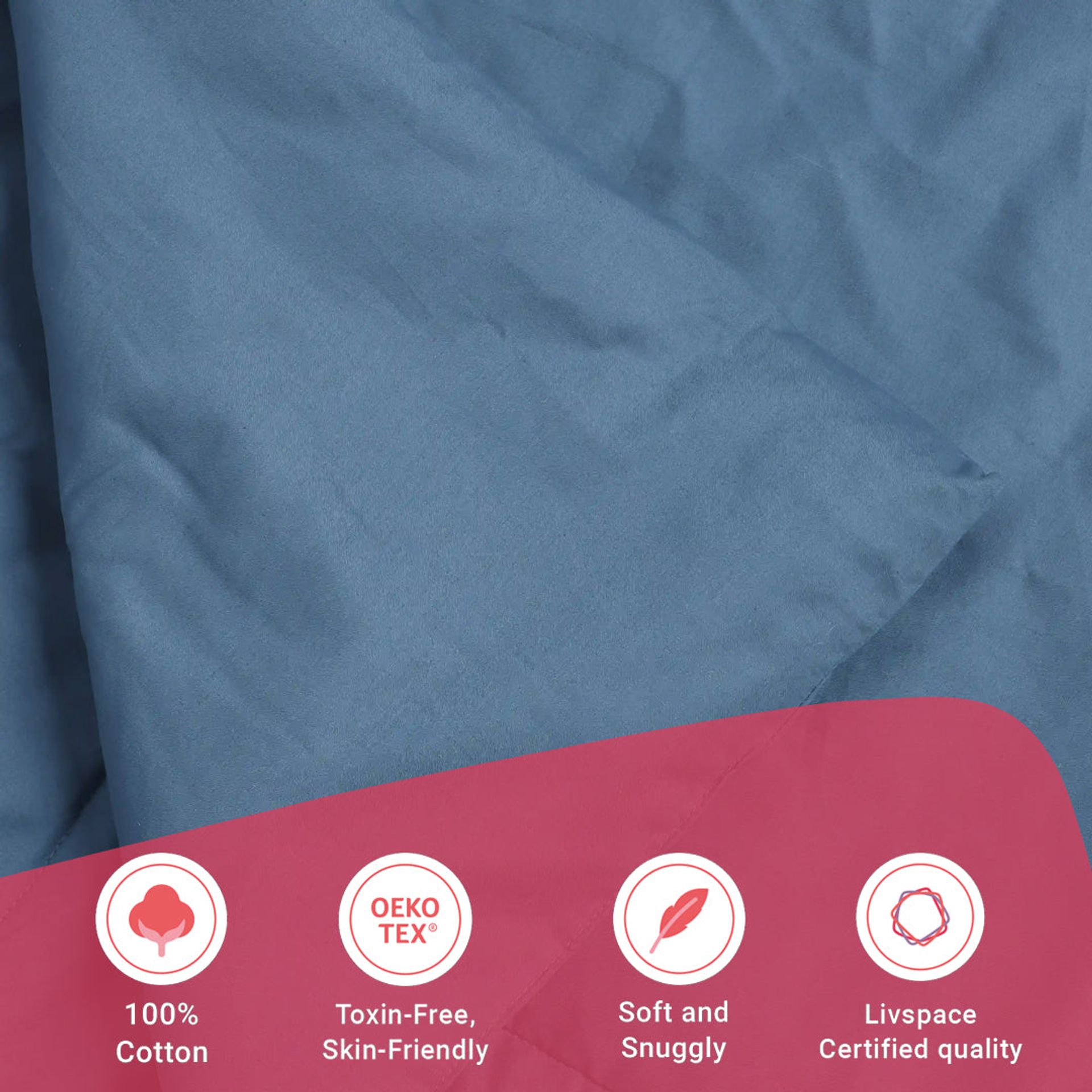 Solid Dyed 120 GSM Cotton Mineral Double Comforter | Paleto