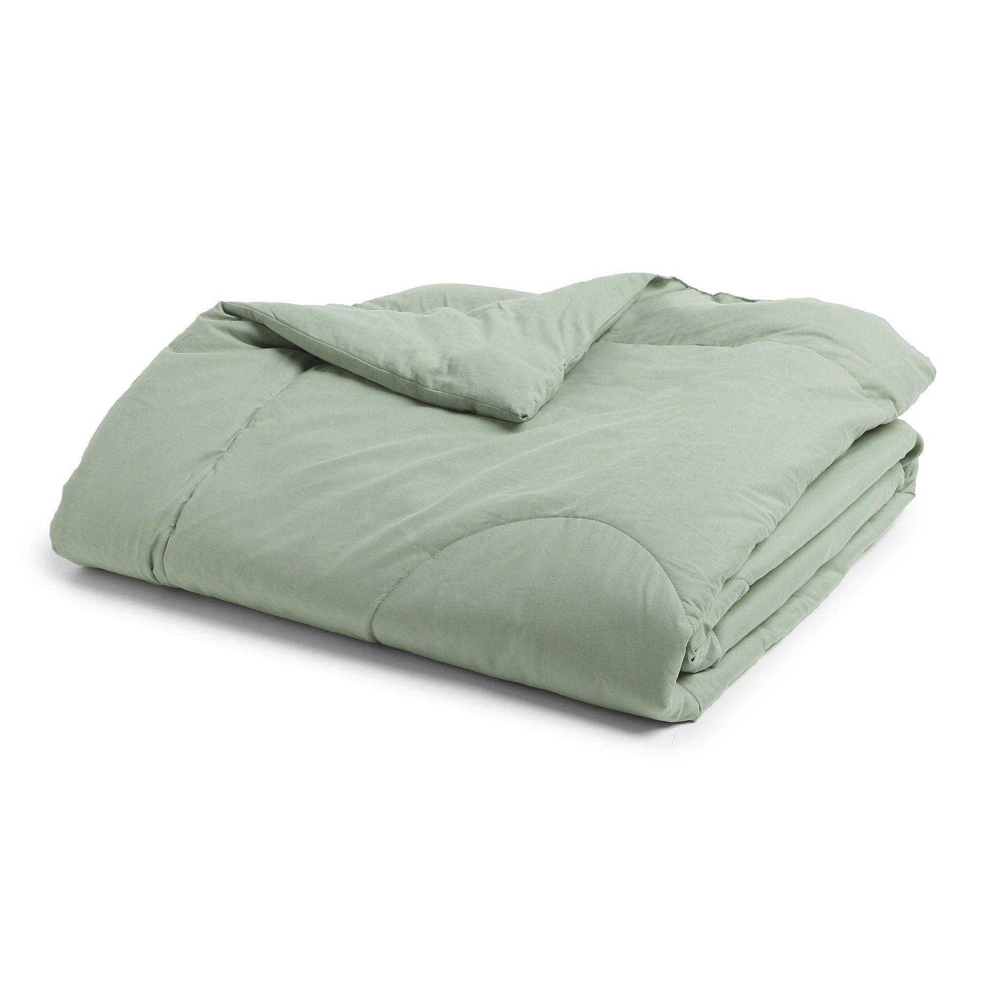 Solid Dyed 120 GSM Cotton Green Sage Double Comforter | Paleto
