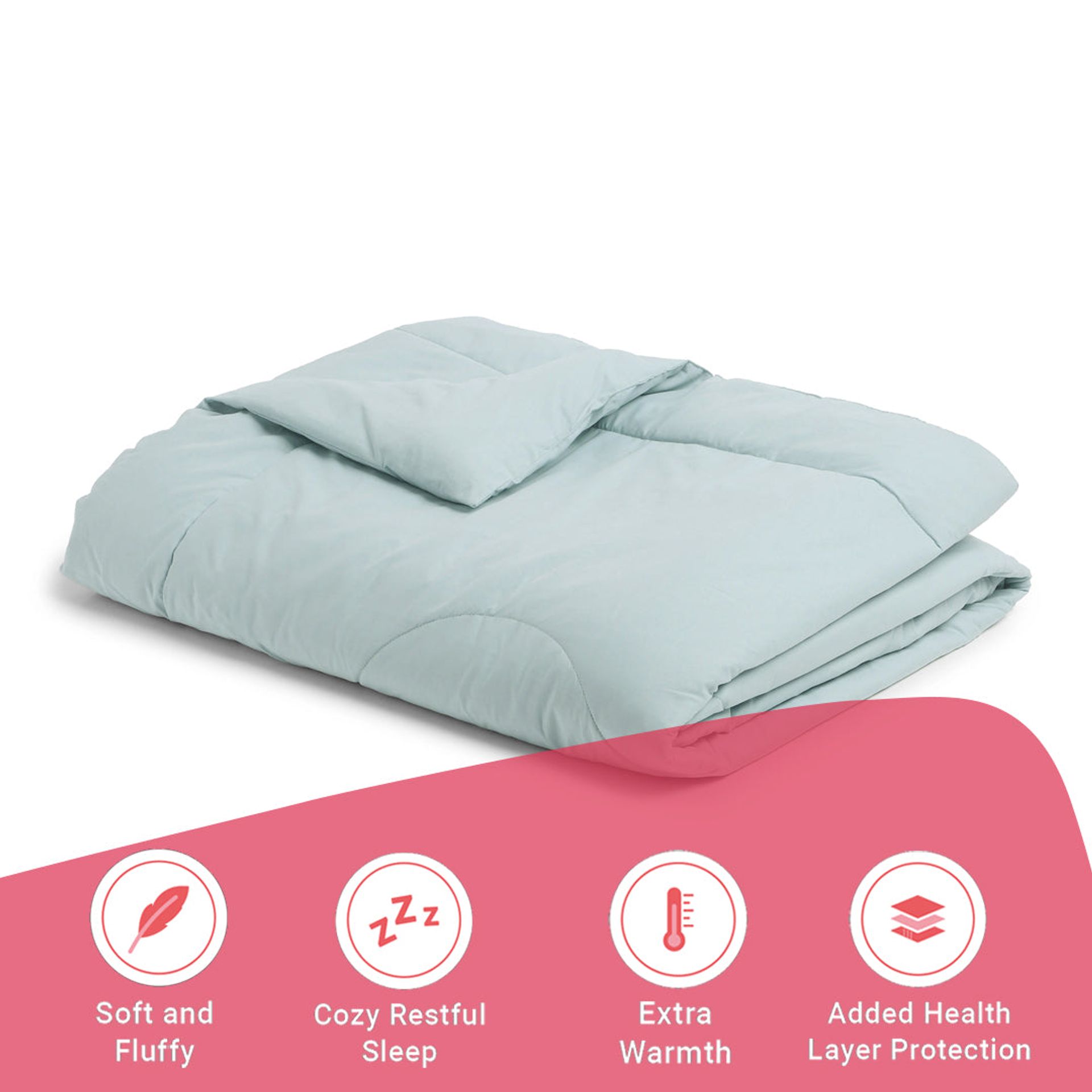 Solid Dyed 120 GSM Cotton Blue Sky Double Comforter | Paleto