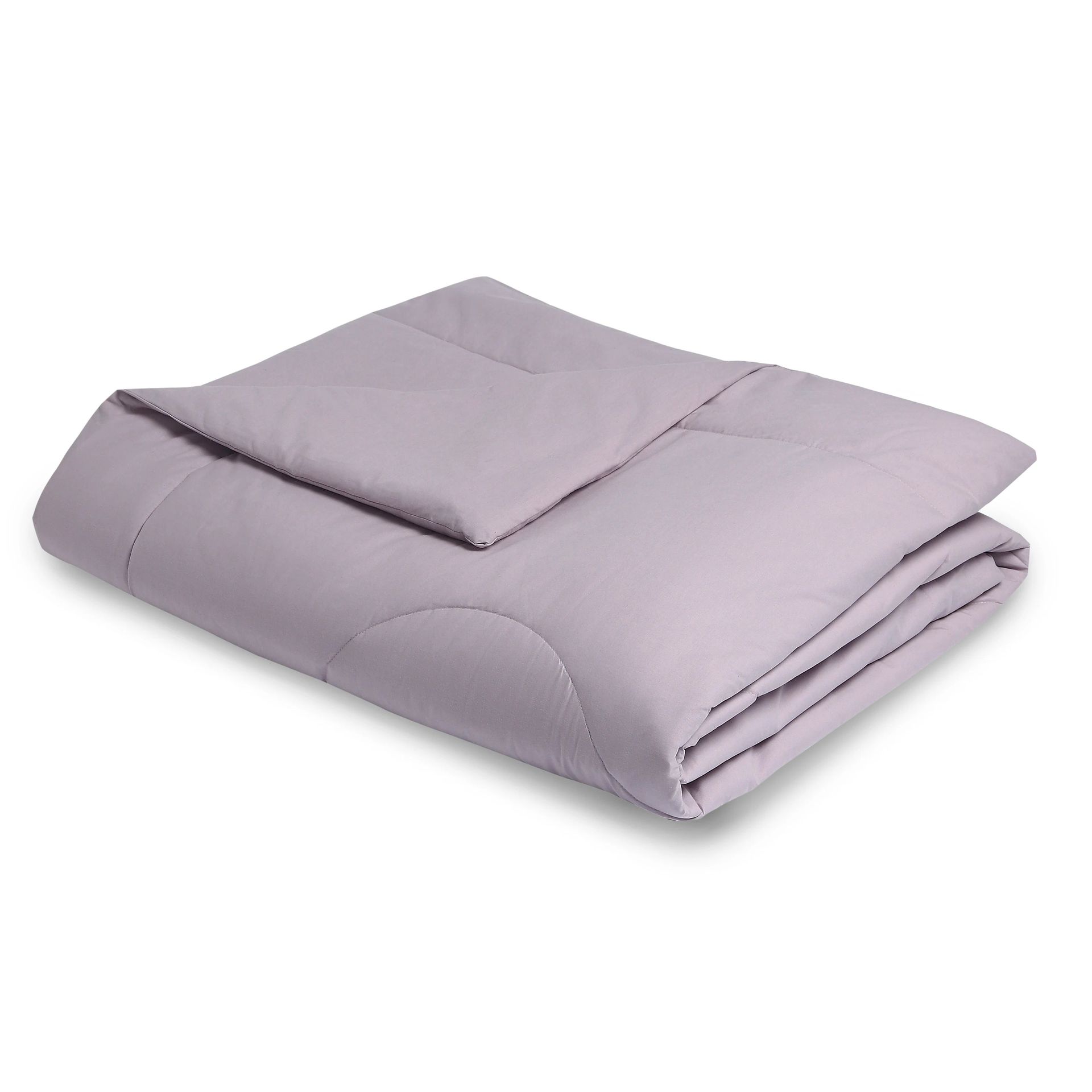 Solid Dyed 120 GSM Cotton Grey Lavender Double Comforter | Paleto