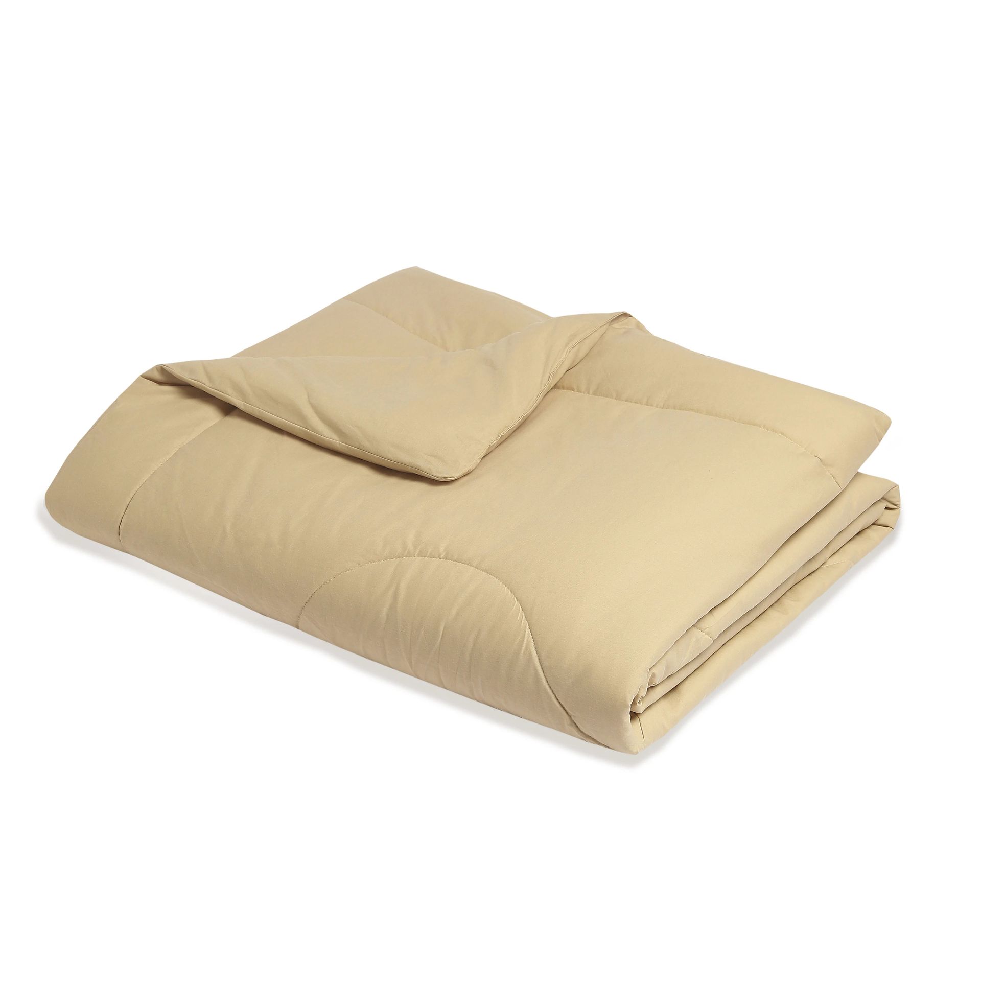 Solid Dyed 120 GSM Cotton Beige Double Comforter | Paleto