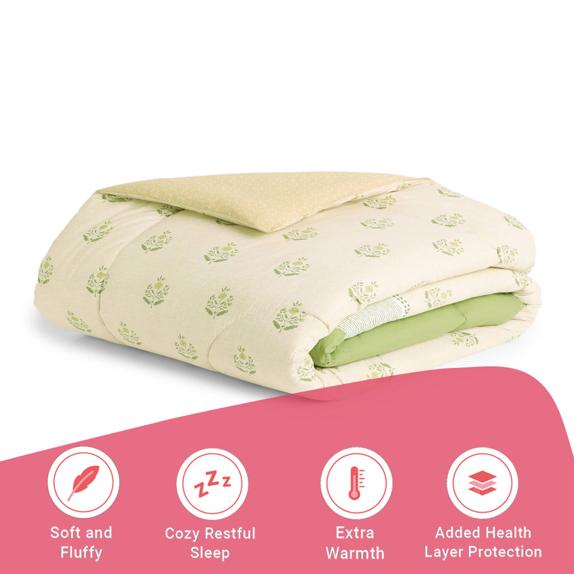 Indian Heritage GSM 100% Cotton Indian Moss Double Comforter | Chippa Lane