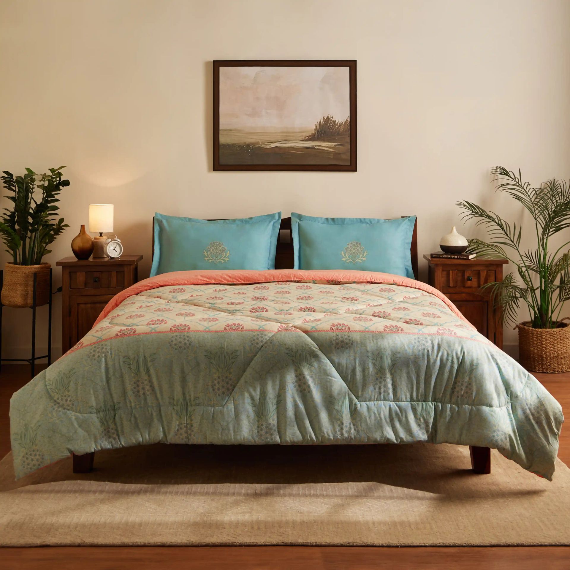 Indian Heritage  GSM 100% Cotton Sage Bloom Double Comforter | Chippa Lane