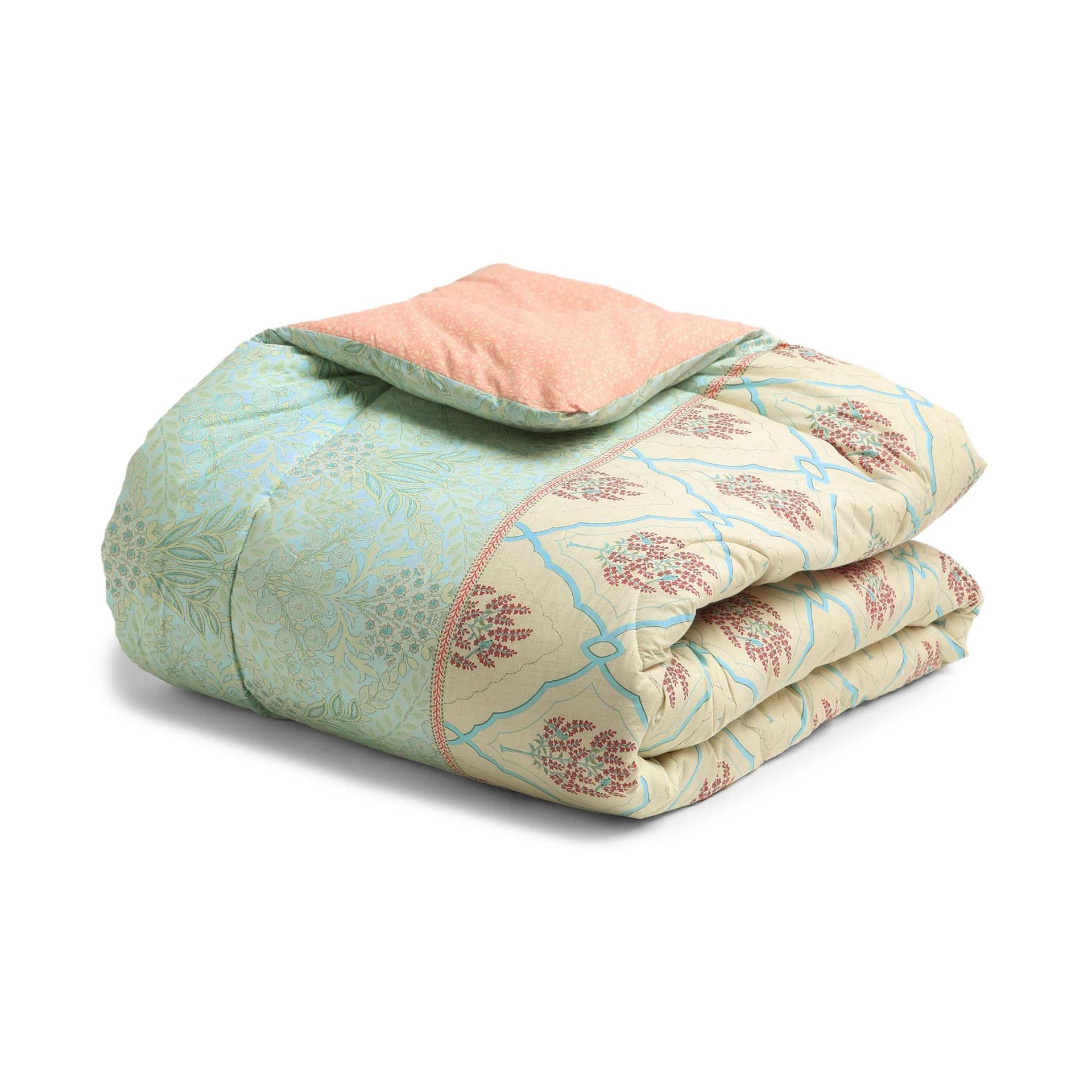 Indian Heritage  GSM 100% Cotton Sage Bloom Double Comforter | Chippa Lane