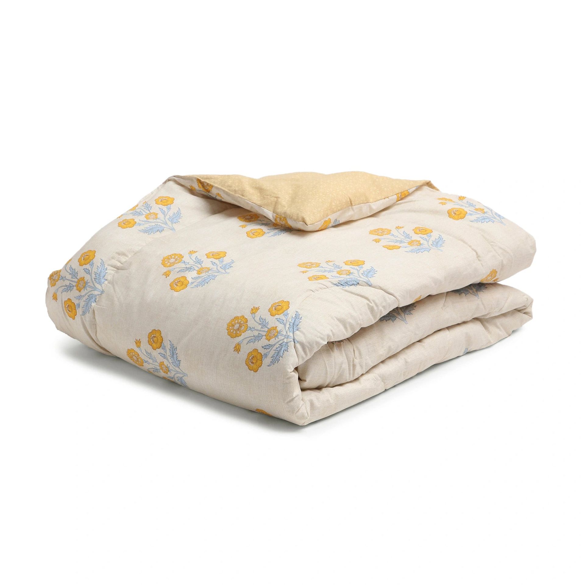 Indian Heritage GSM 100% Cotton Ochre Double Comforter | Chippa Lane