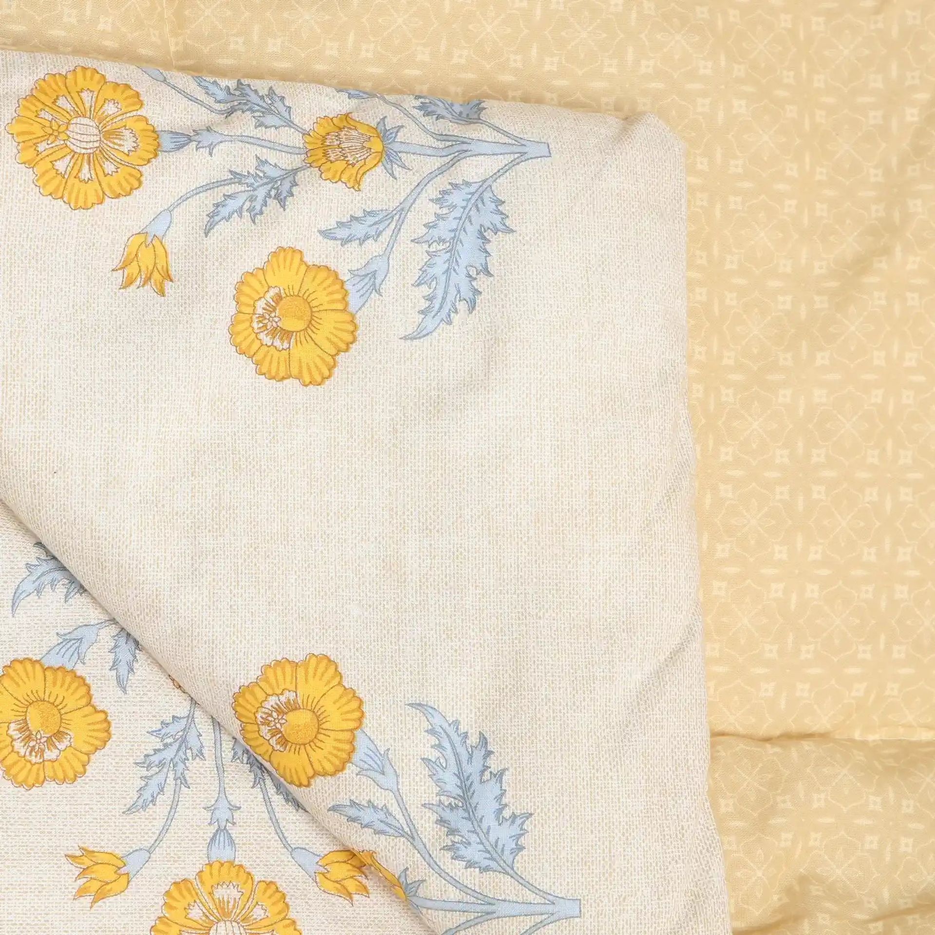 Indian Heritage GSM 100% Cotton Ochre Double Comforter | Chippa Lane