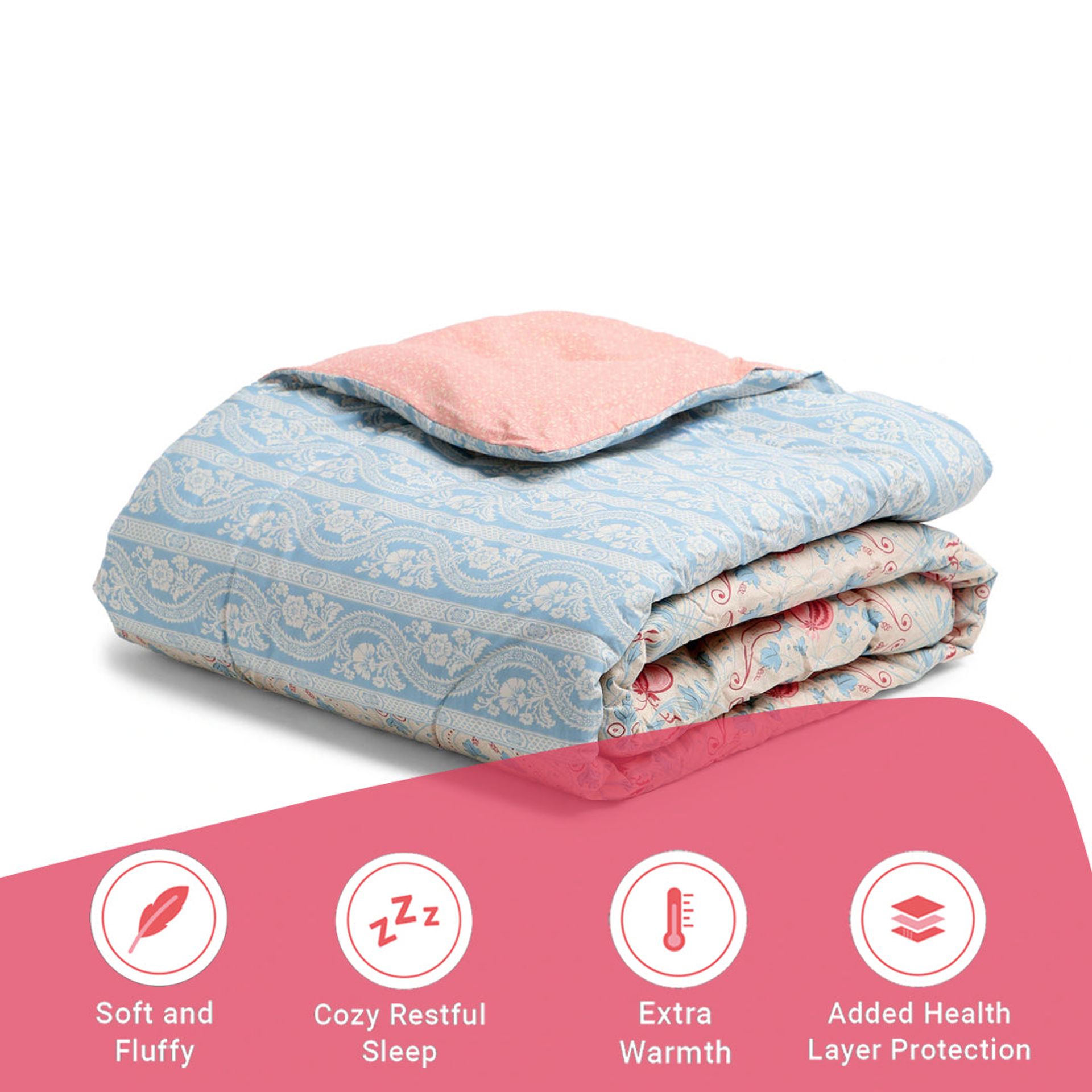 Indian Heritage  GSM 100% Cotton Light Blue Double Comforter | Chippa Lane