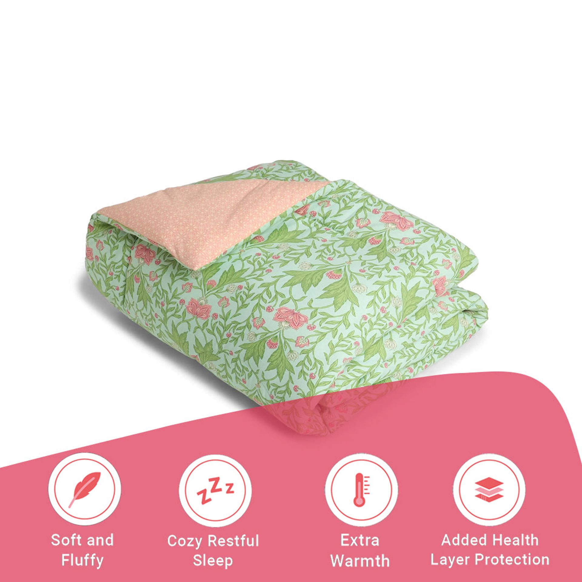 Indian Heritage  GSM 100% Cotton Sage Mint Double Comforter | Chippa Lane