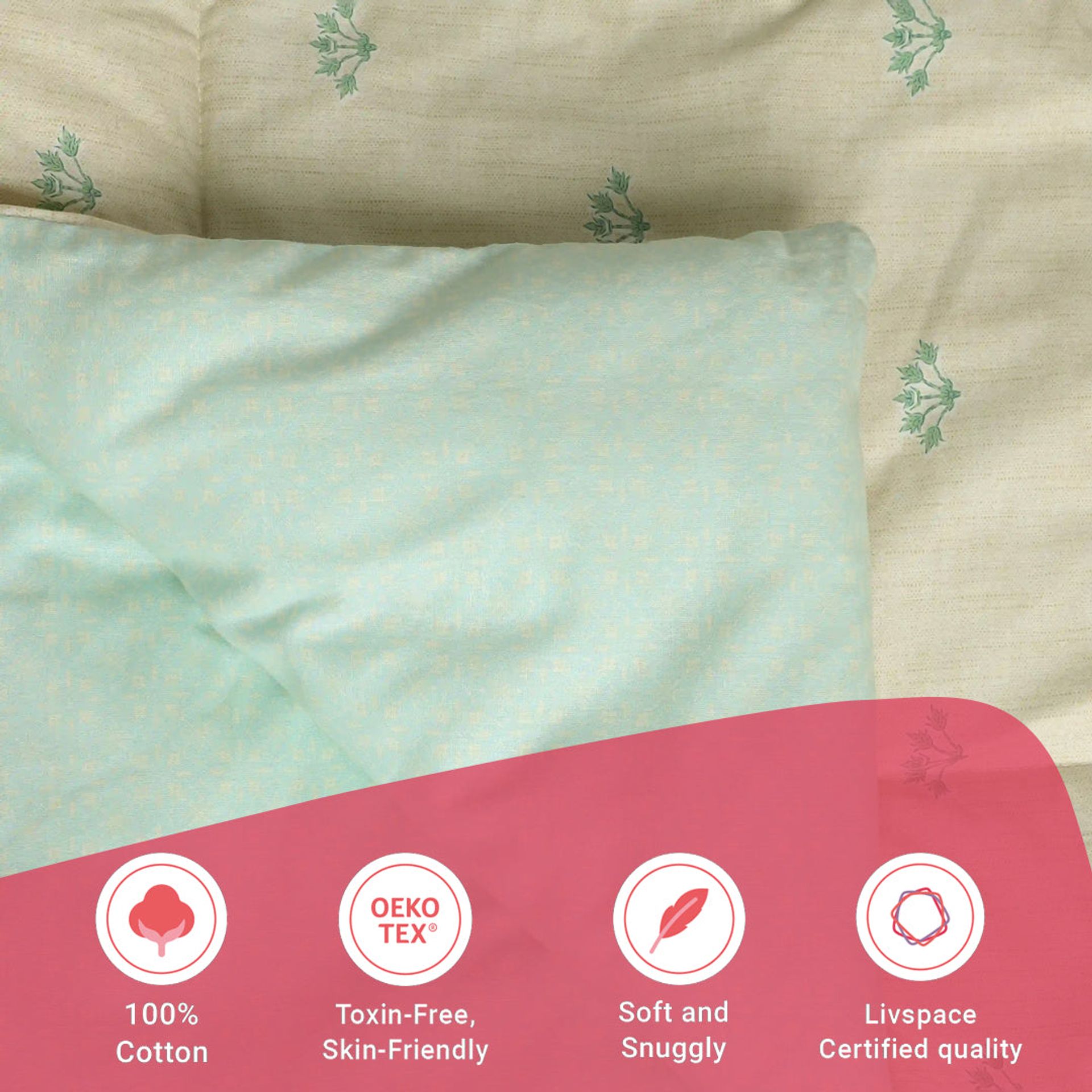 Indian Heritage GSM 100% Cotton Sage Single Comforter | Chippa Lane