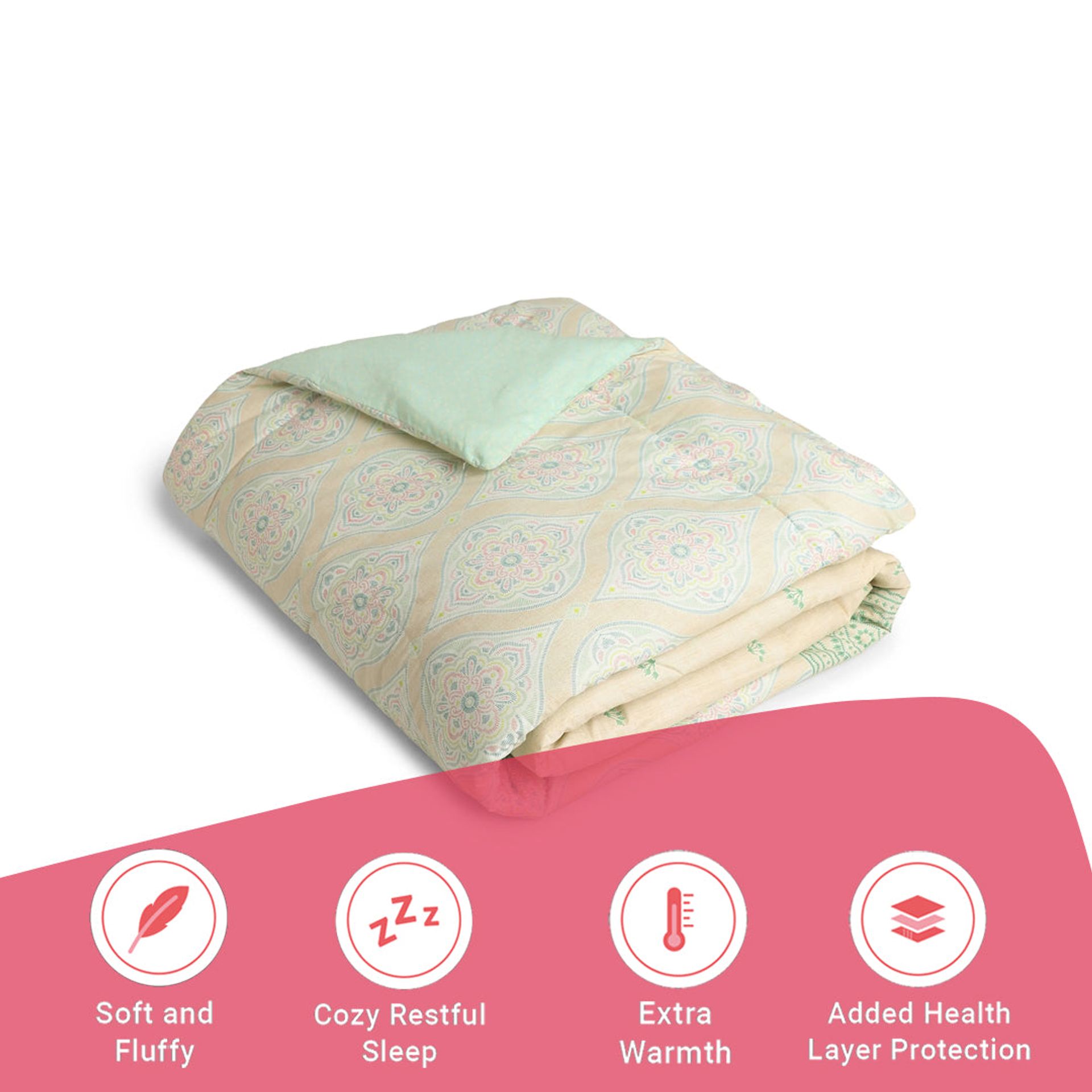 Indian Heritage GSM 100% Cotton Sage Single Comforter | Chippa Lane