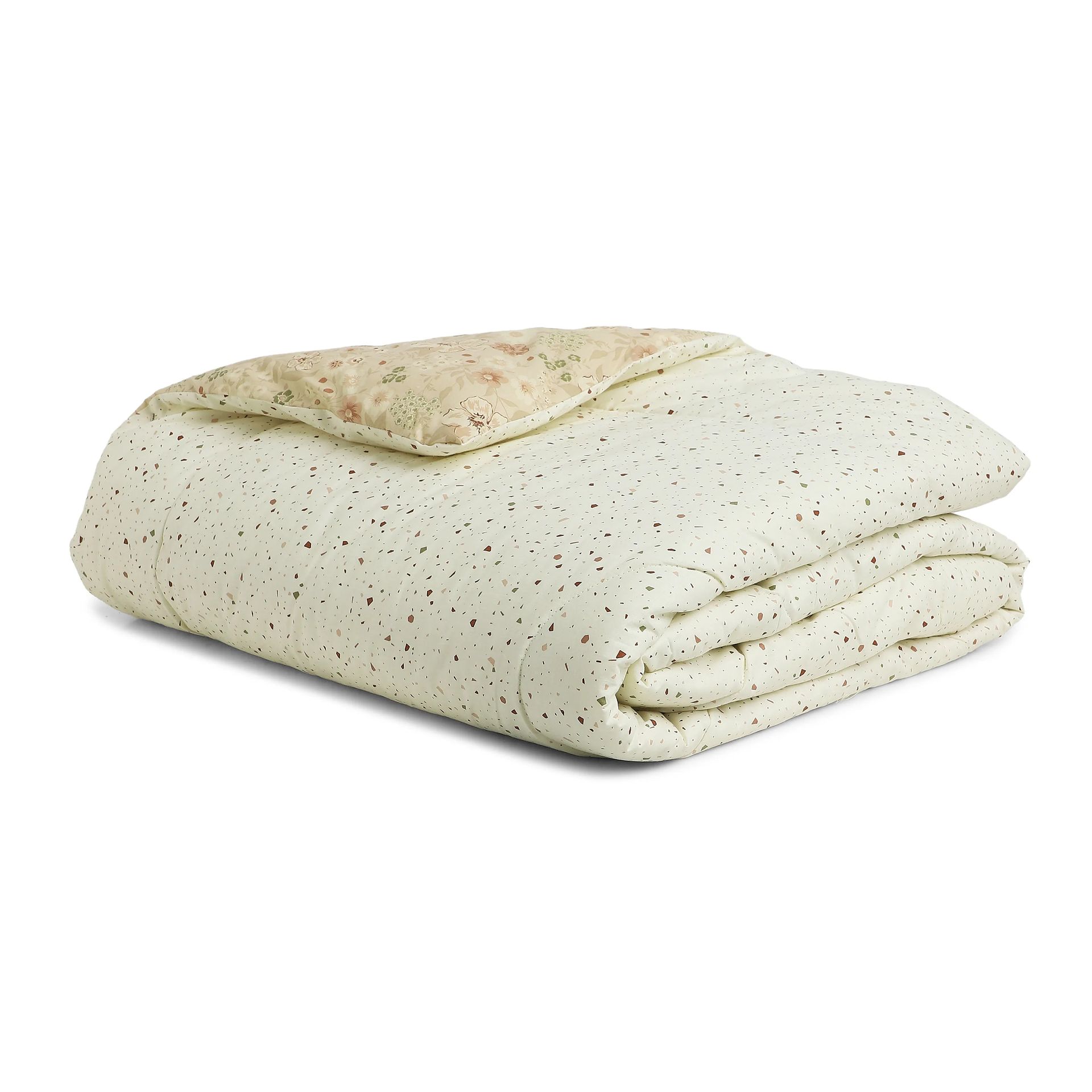 Floral Geometric 144 GSM 100% Cotton Cream Double Comforter | Mishella